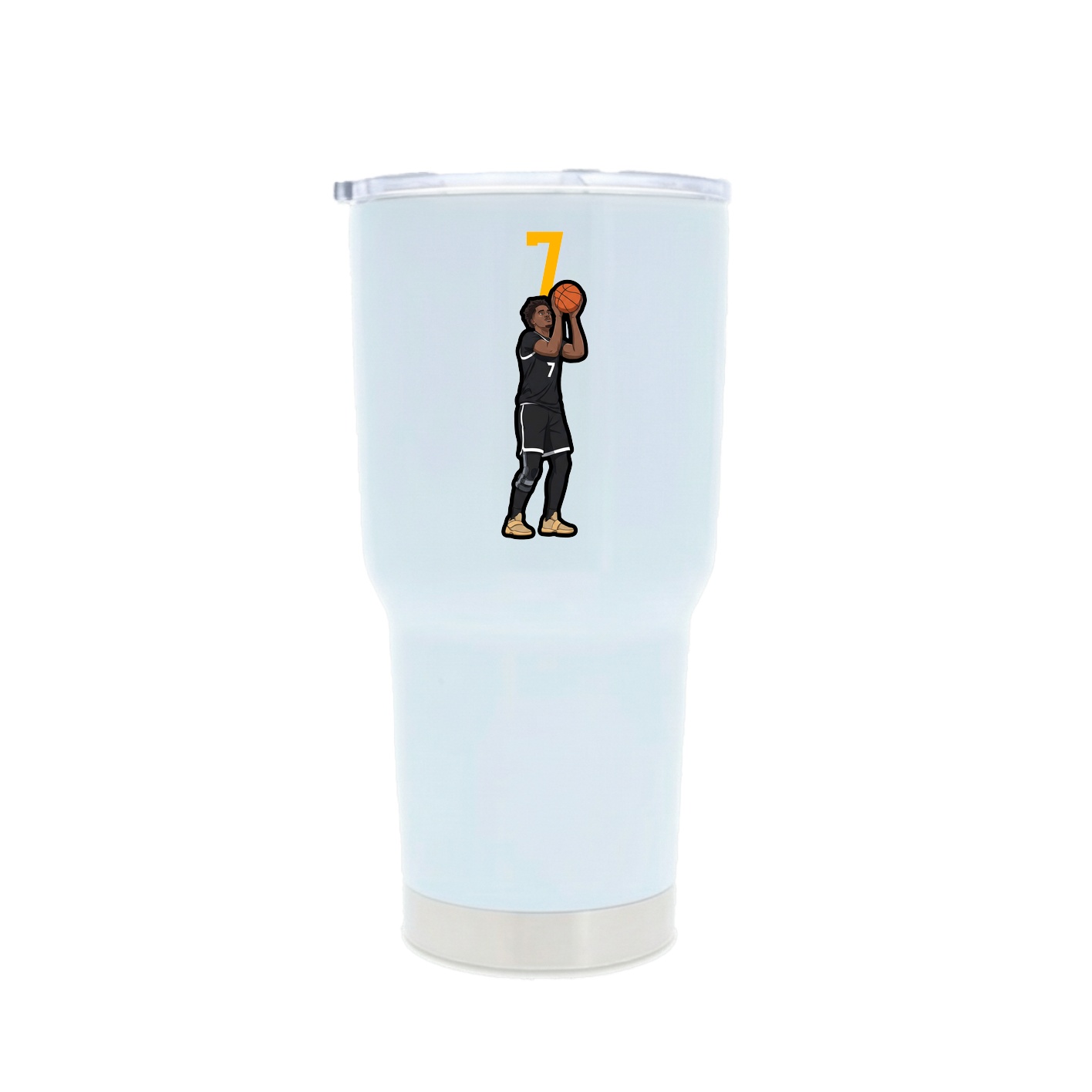 30oz Stainless Steel Tumbler — Number Top in White