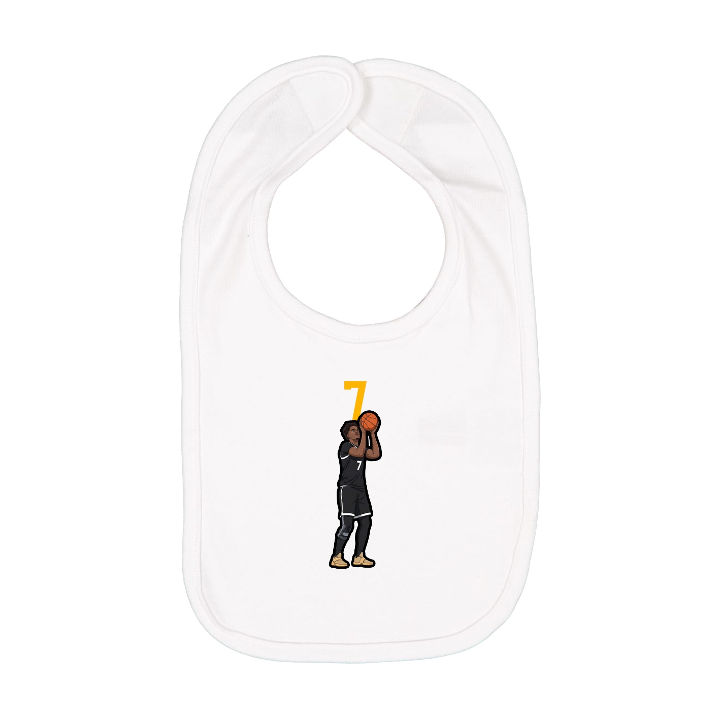 Infant Bib — Number Top in White