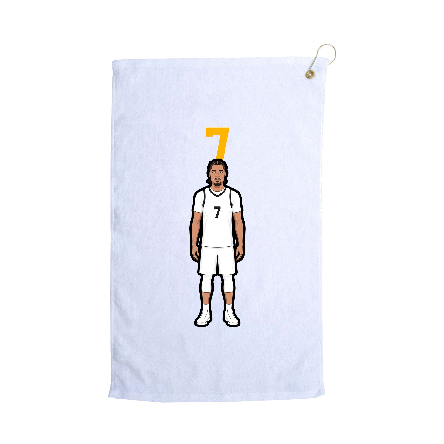 Golf Towel — Number Top in White