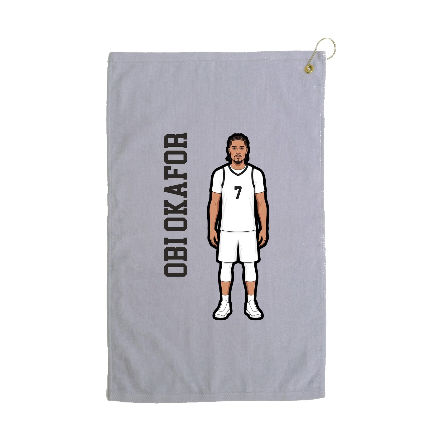 Golf Towel — Name Vertical in Grey