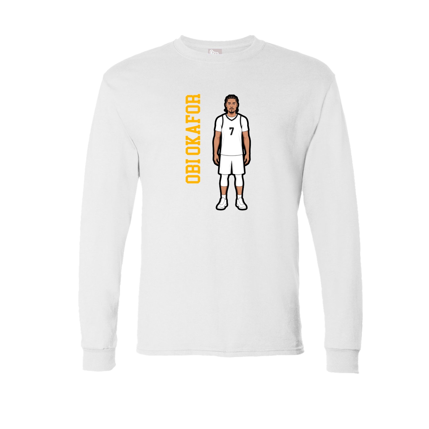 Long Sleeve Tee — Name Vertical in White
