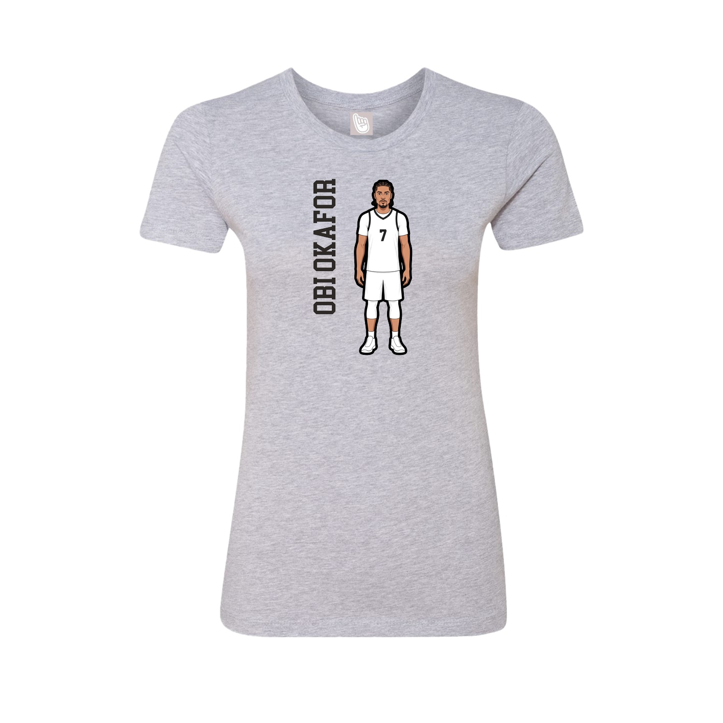 Womens Tee — Name Vertical in Grey