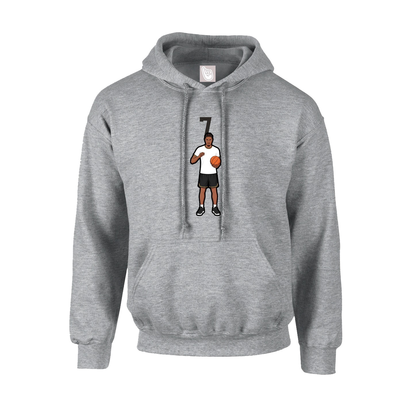 Youth Hoodie — Number Top in Grey