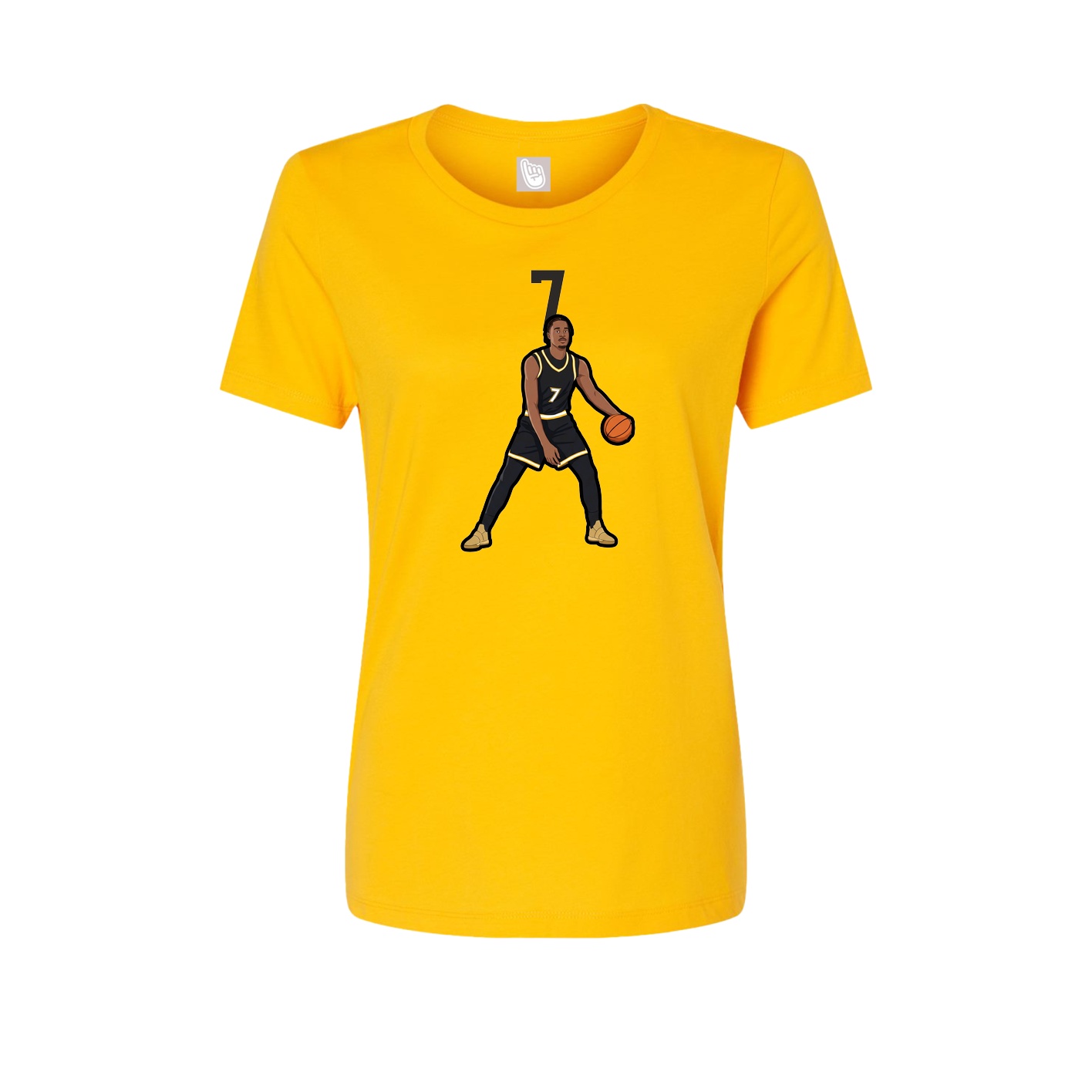 Womens Tee — Number Top in Gold