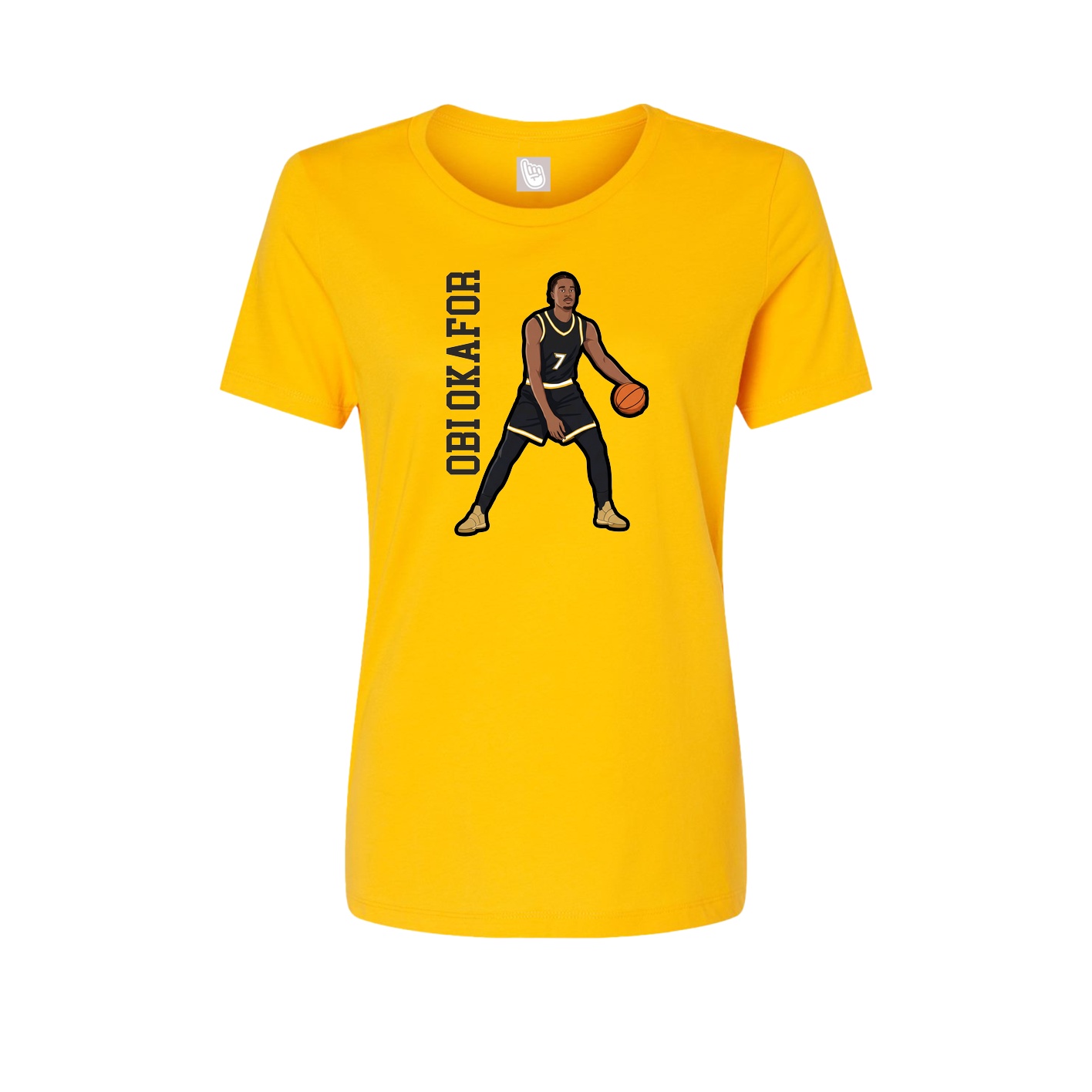 Womens Tee — Name Vertical in Gold