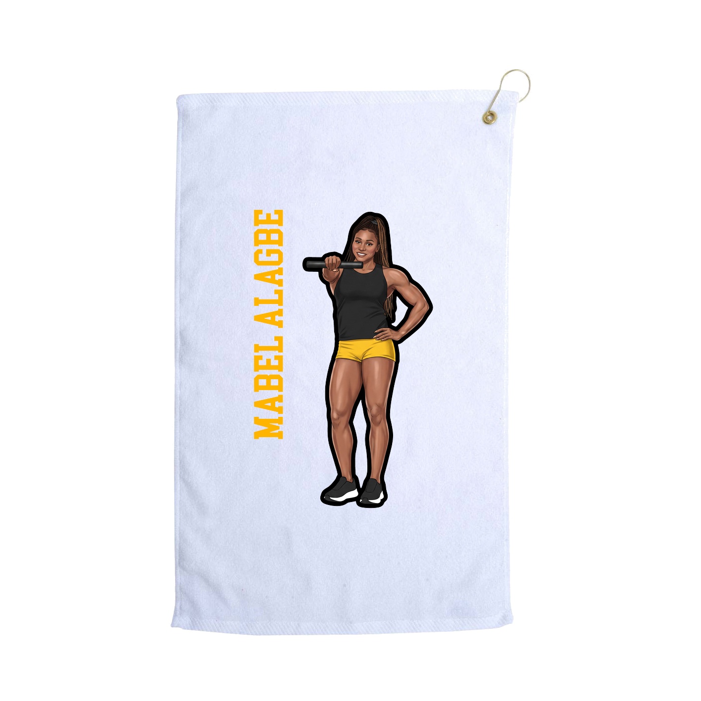 Golf Towel — Name Vertical in White