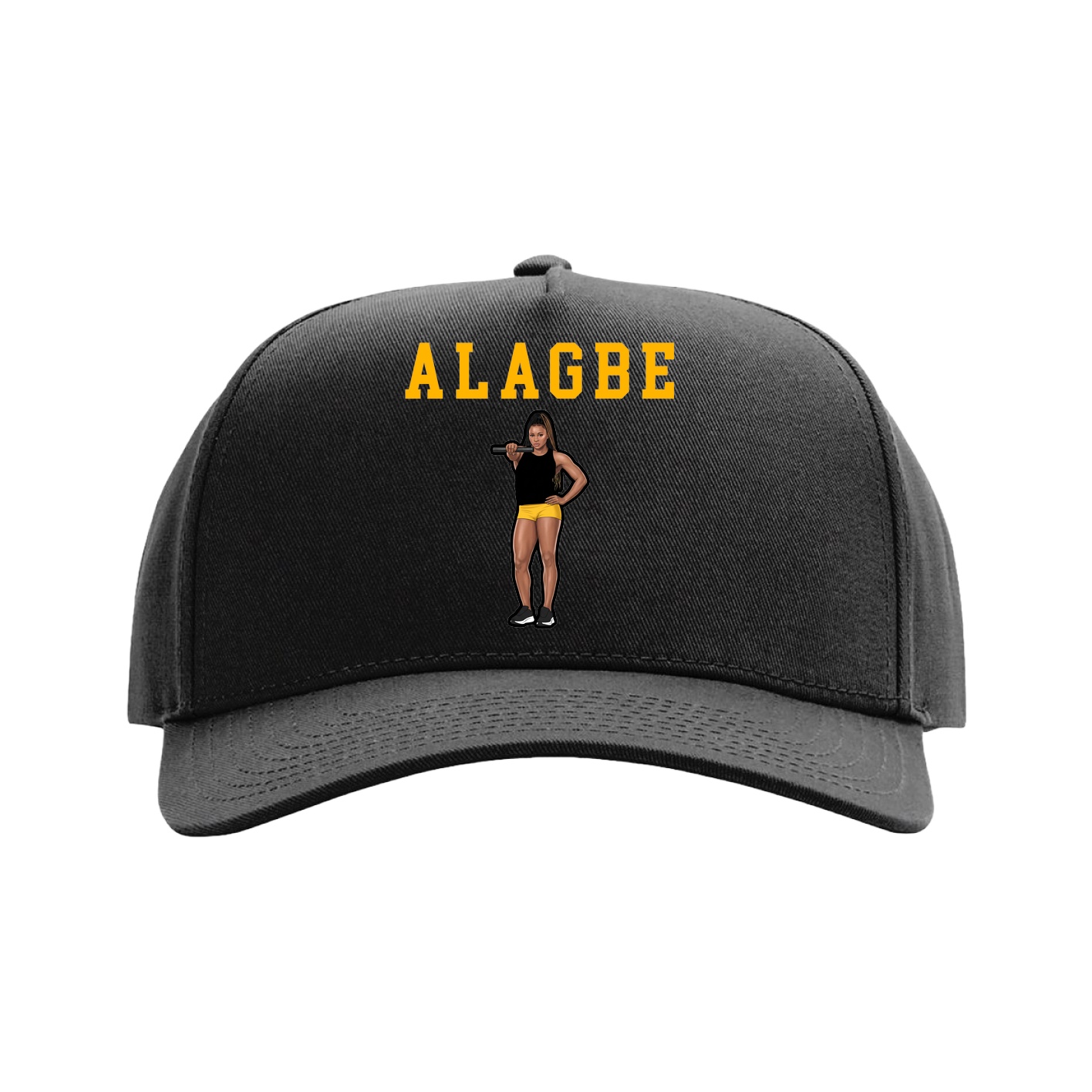 Full Fabric Five-Panel Champ Cap — Shirsey in Black