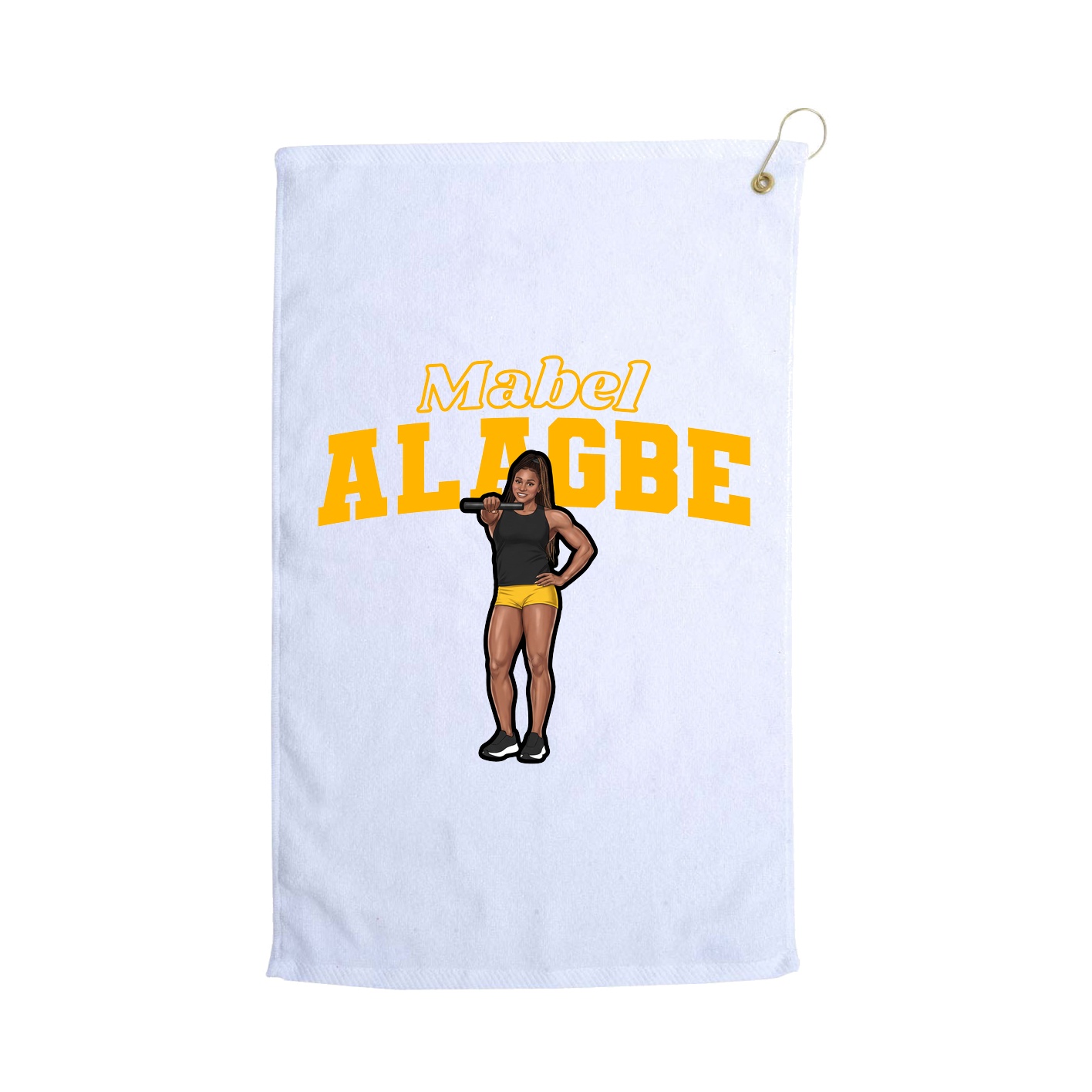 Golf Towel — Name Arch in White