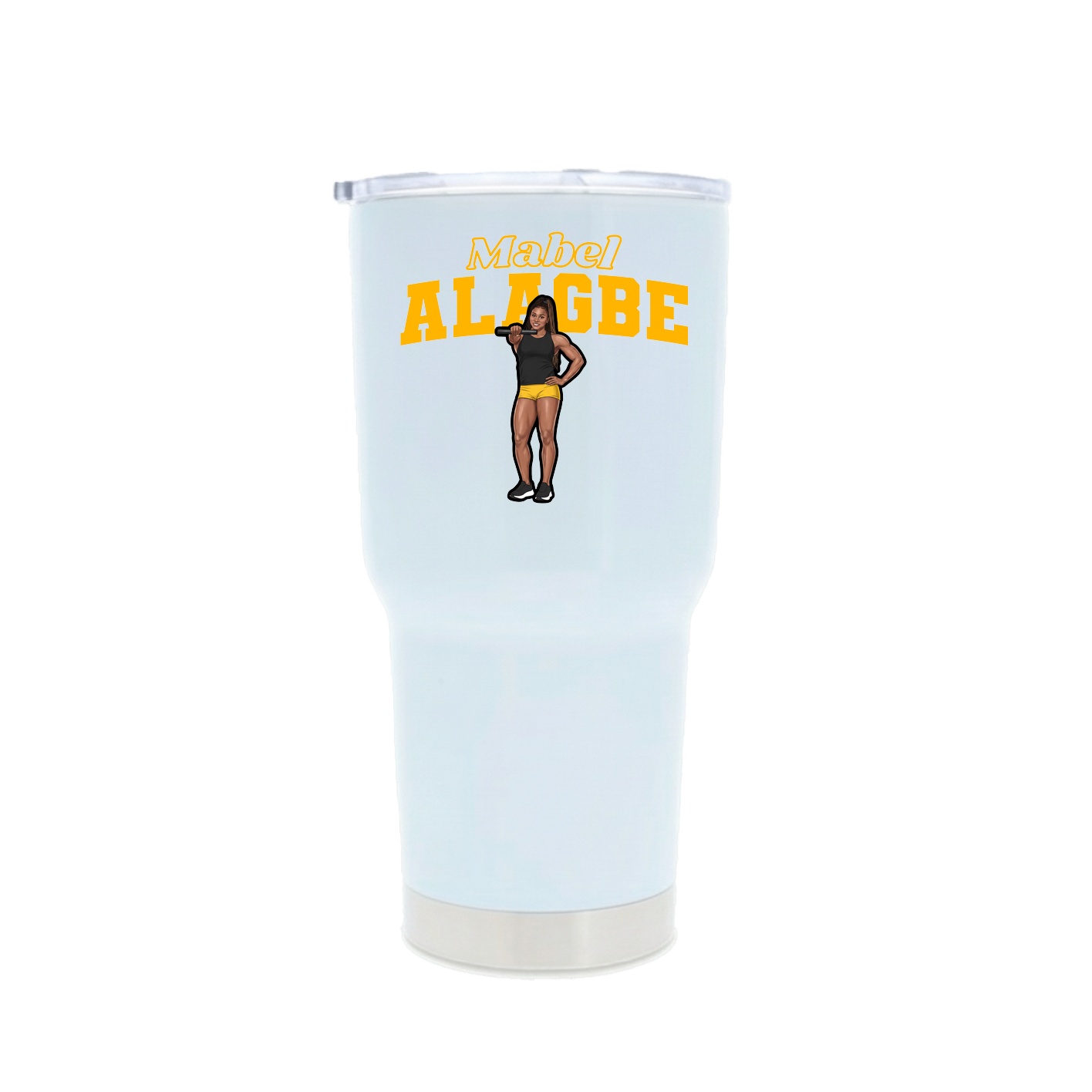 30oz Stainless Steel Tumbler — Name Arch in White