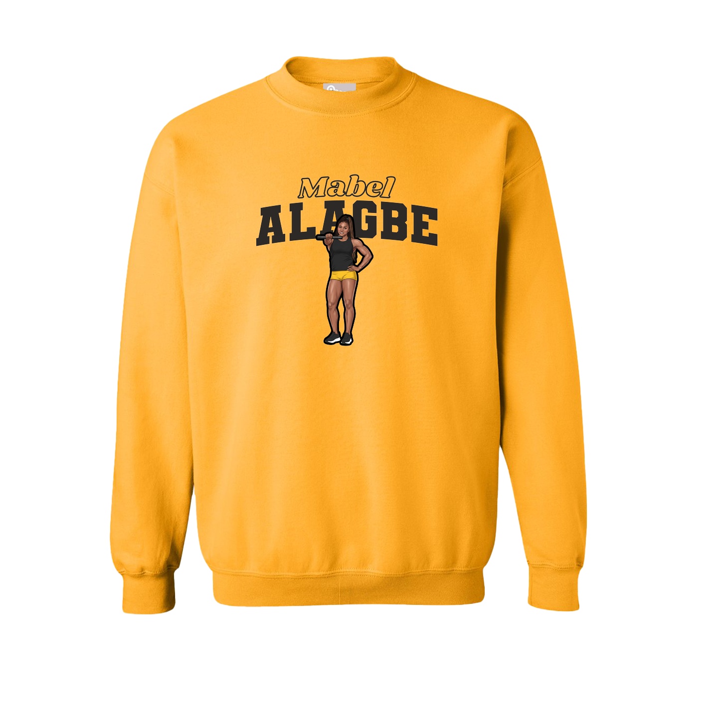 Fleece Crew — Name Arch in Gold