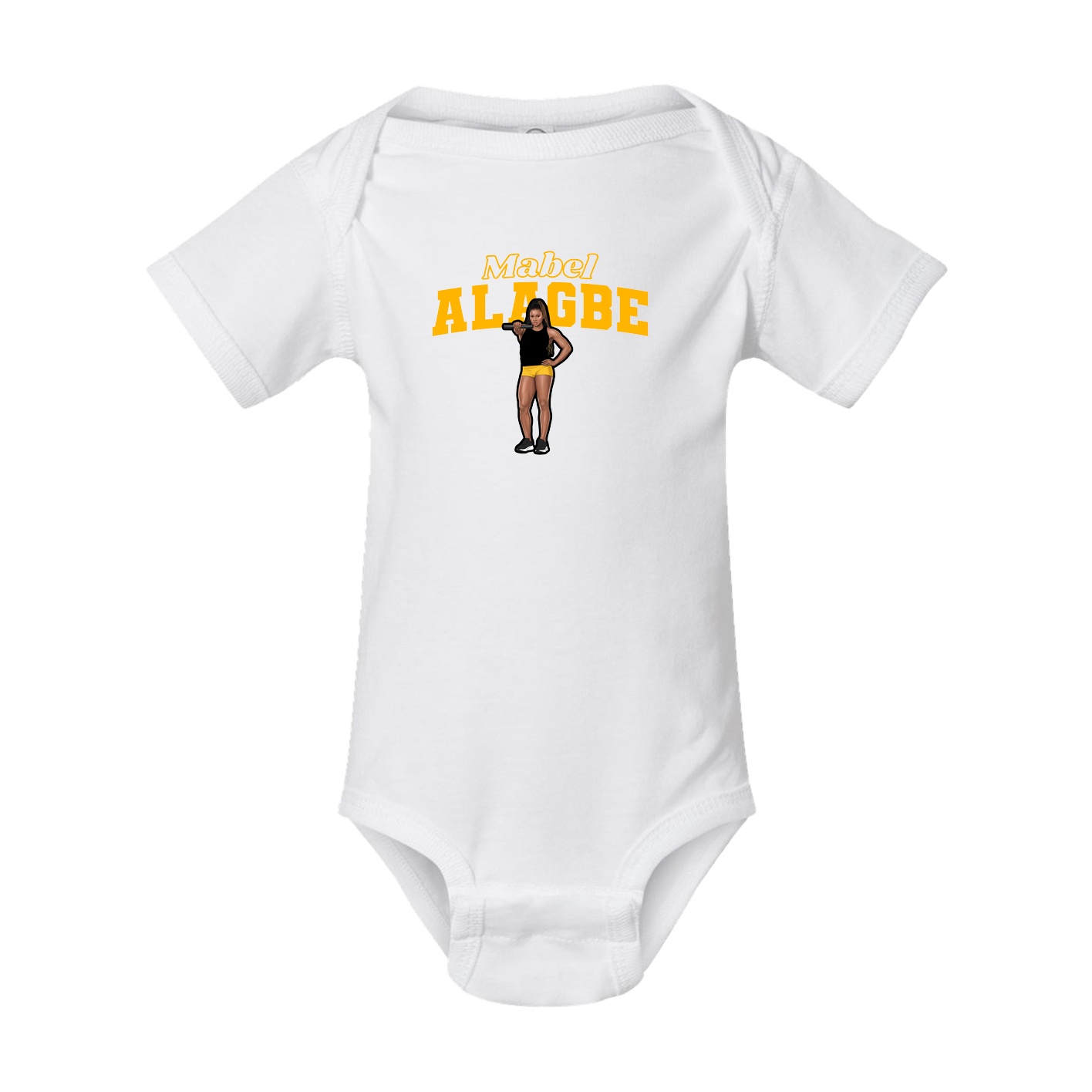 Baby Onesie — Name Arch in White