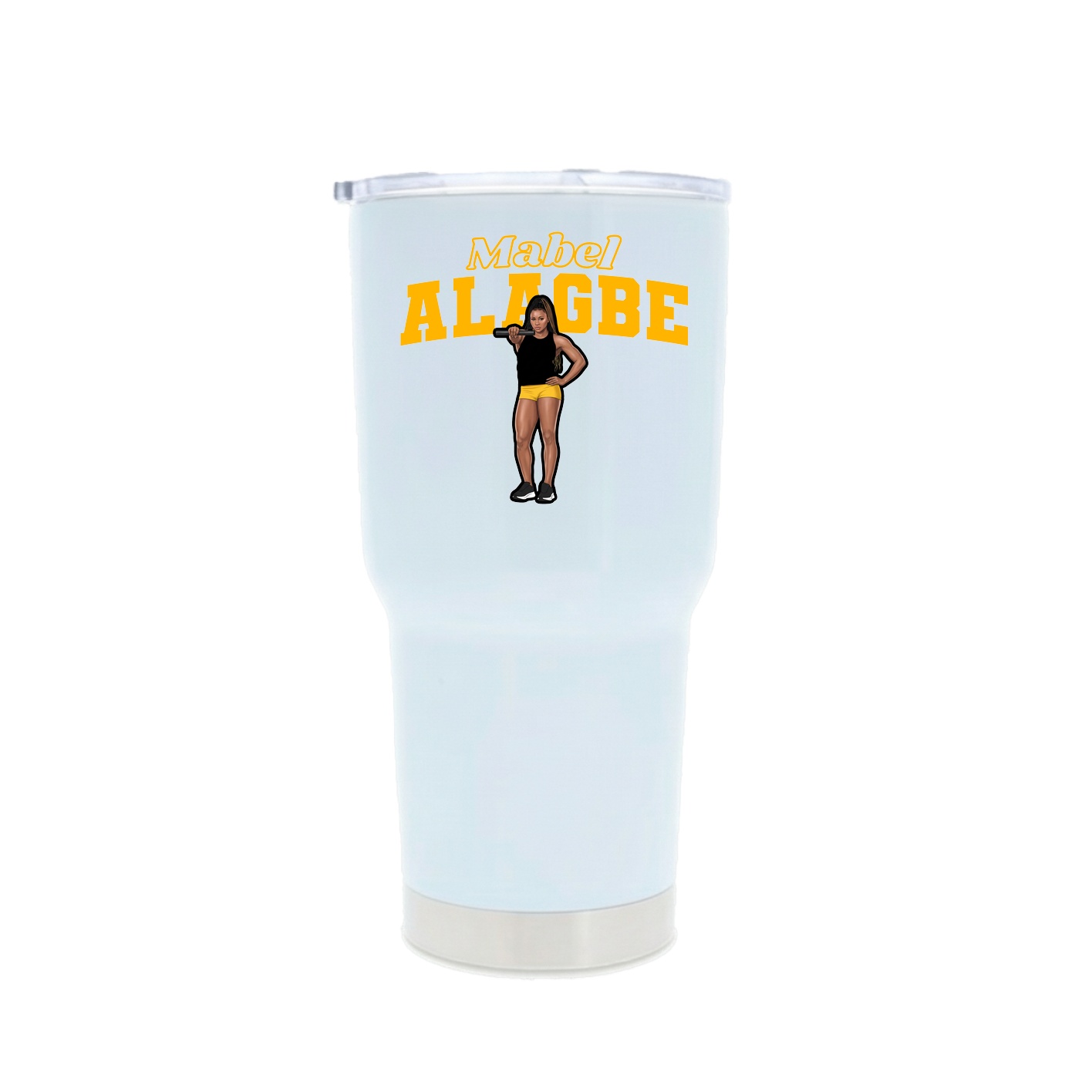 30oz Stainless Steel Tumbler — Name Arch in White