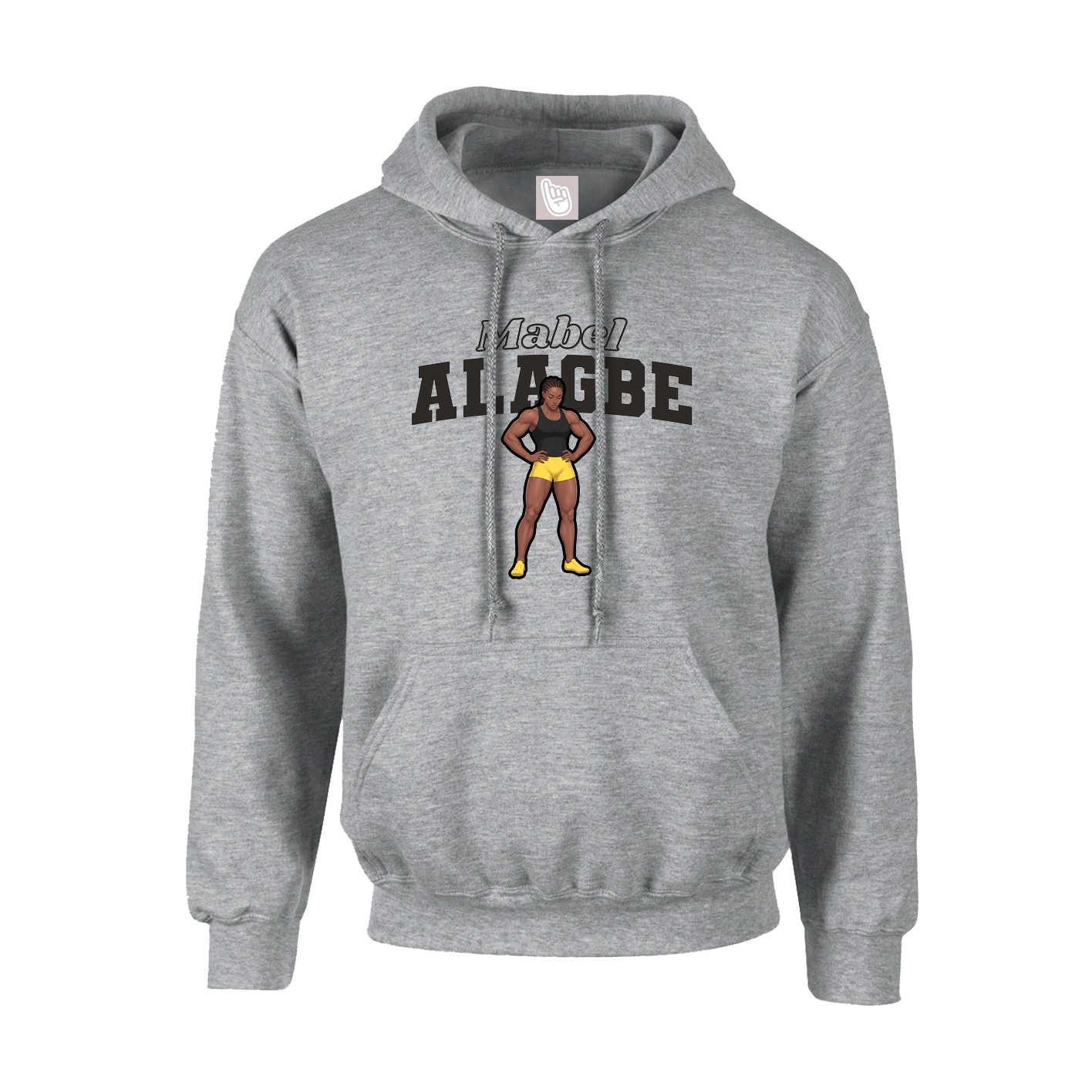 Youth Hoodie — Name Arch in Grey