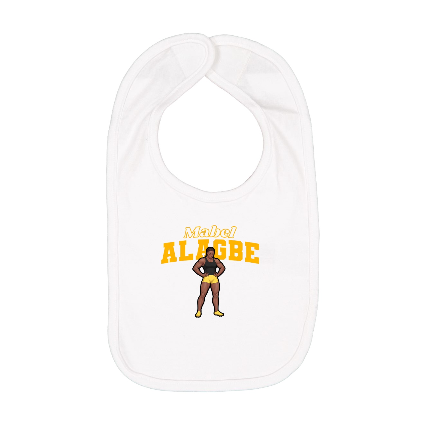 Infant Bib — Name Arch in White