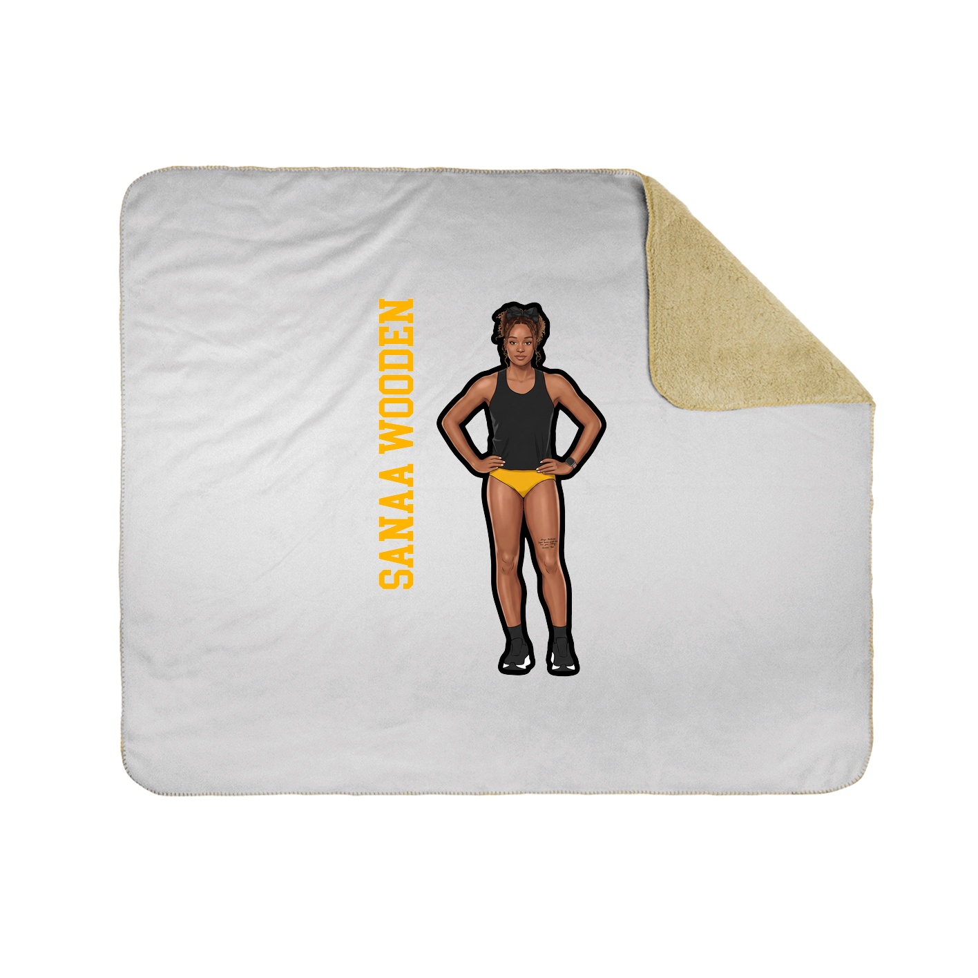 Throw Blanket — Name Vertical in White