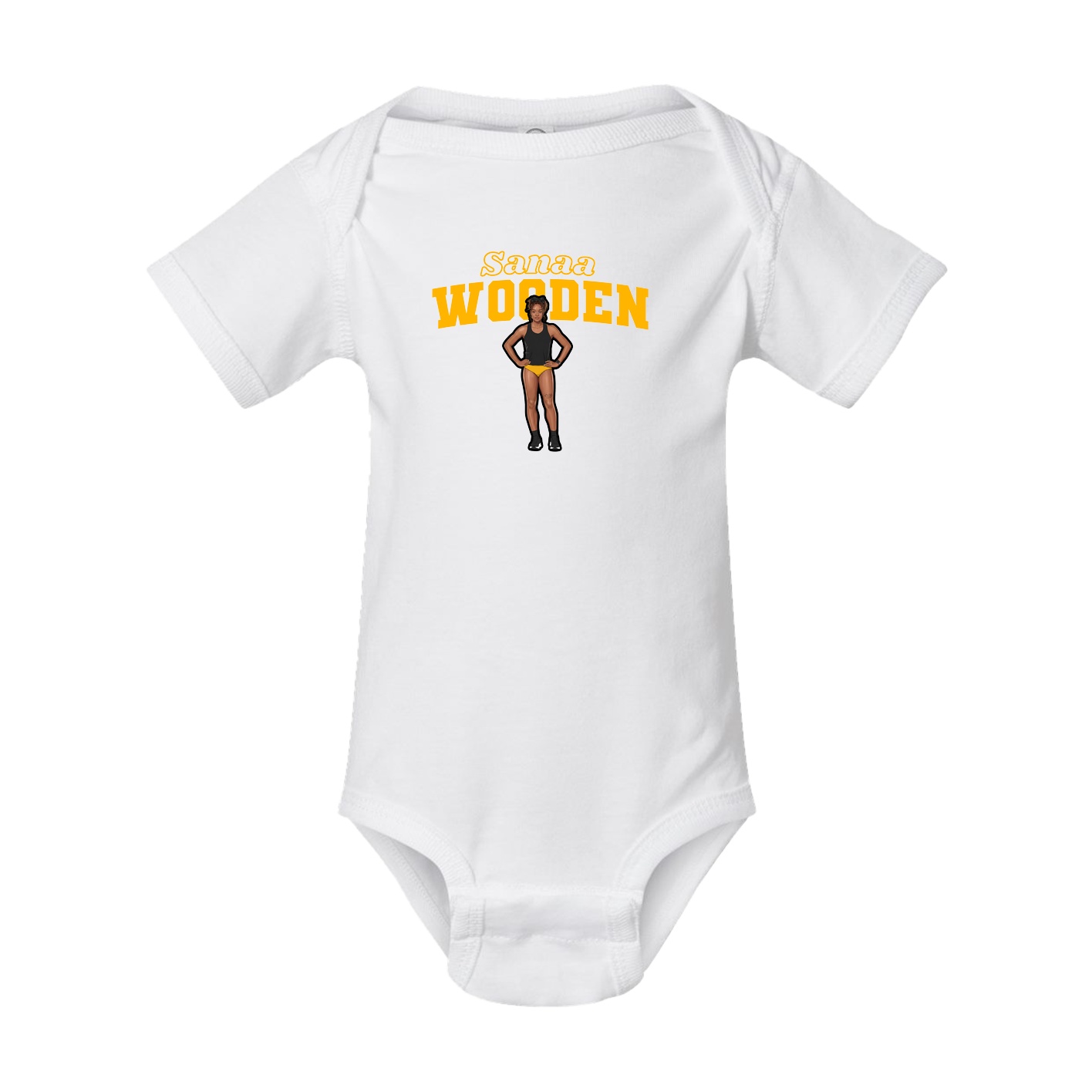 Baby Onesie — Name Arch in White