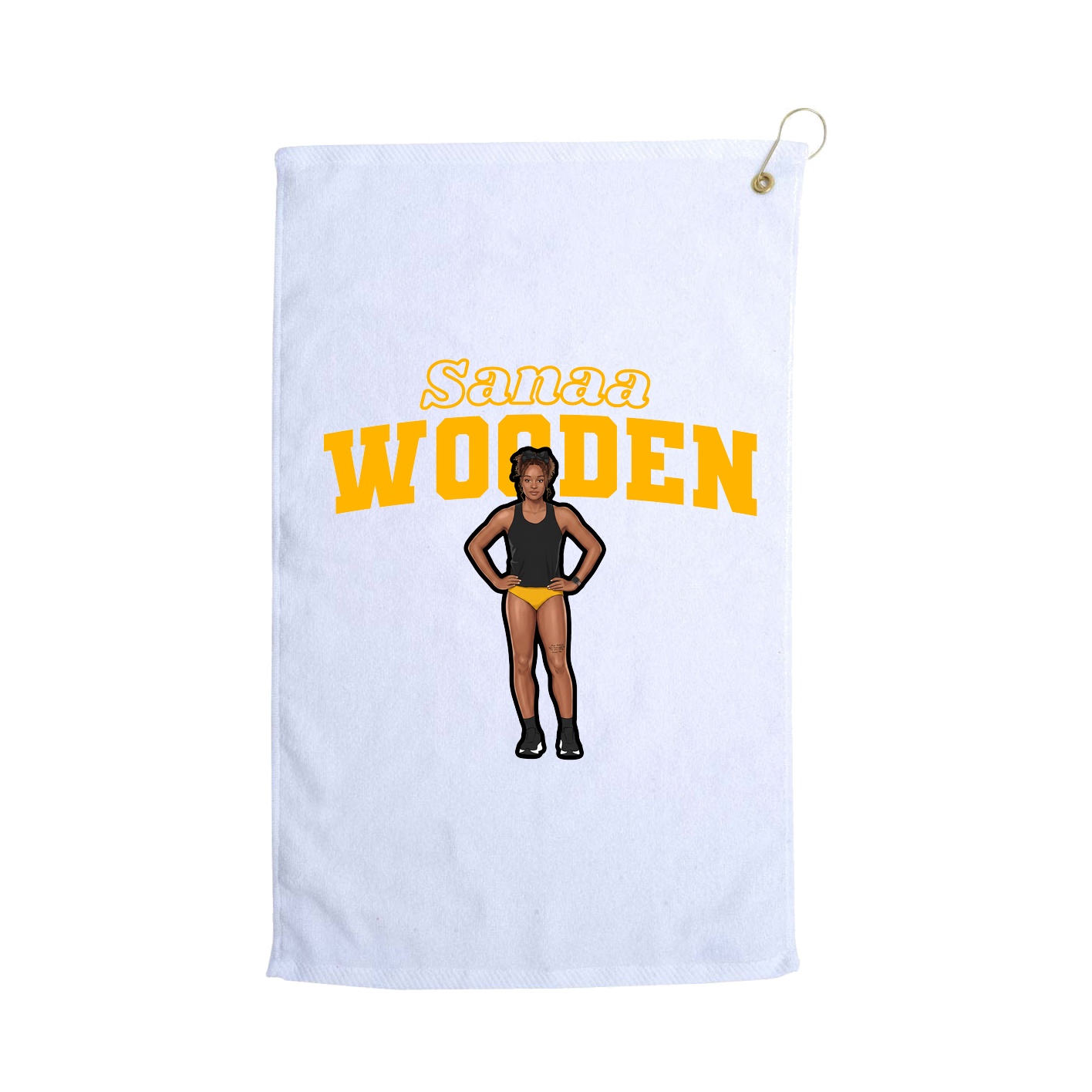Golf Towel — Name Arch in White