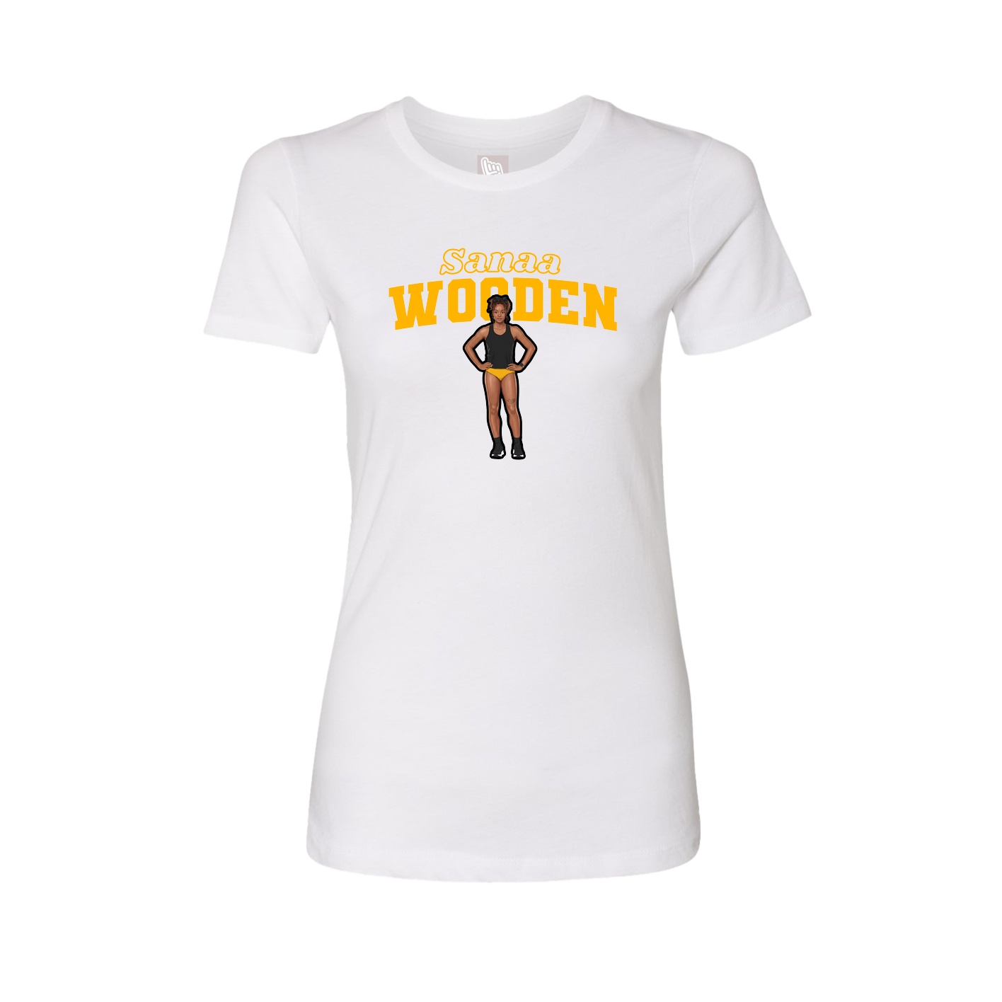 Fitted Women's Tee — Name Arch in White