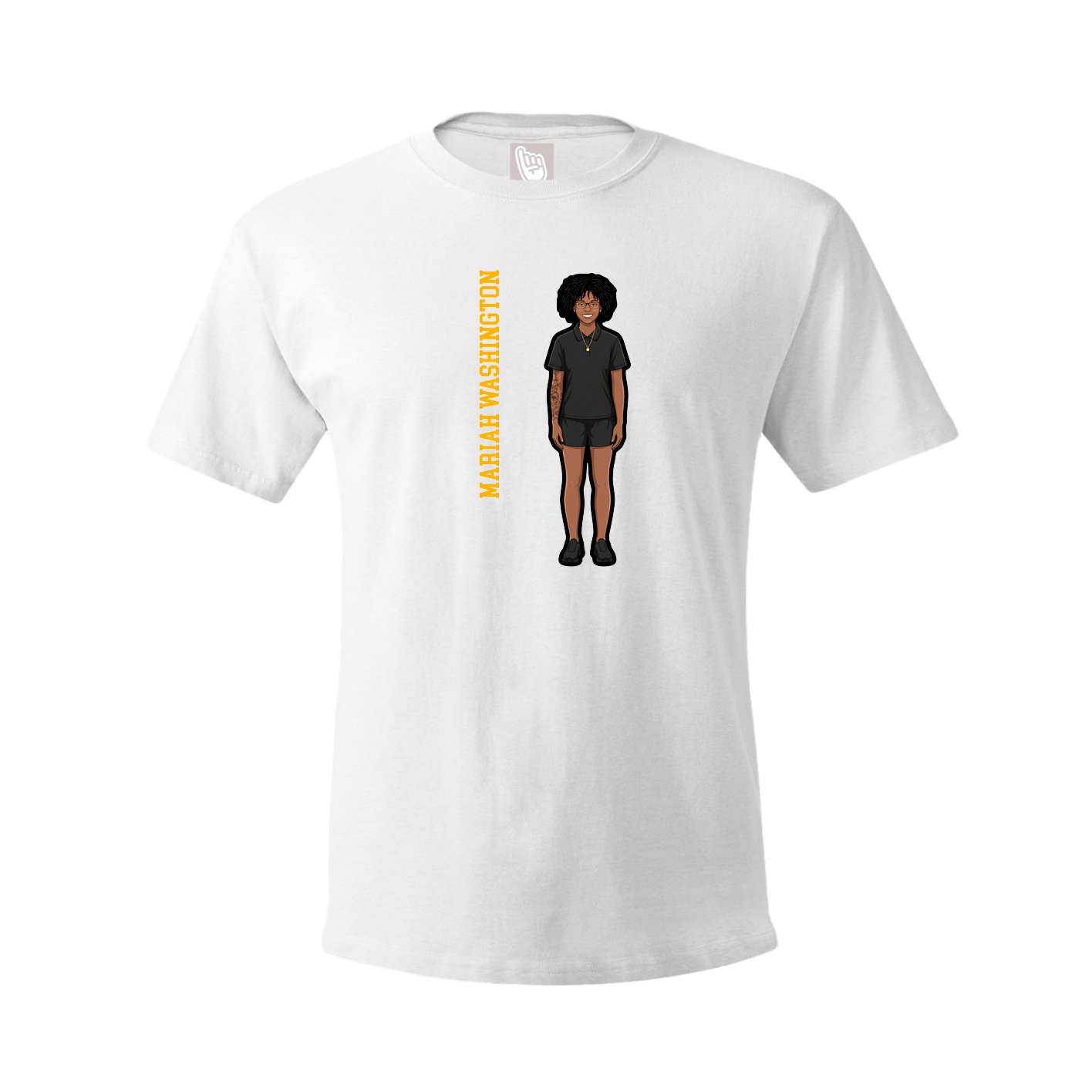 Youth Tee — Name Vertical in White