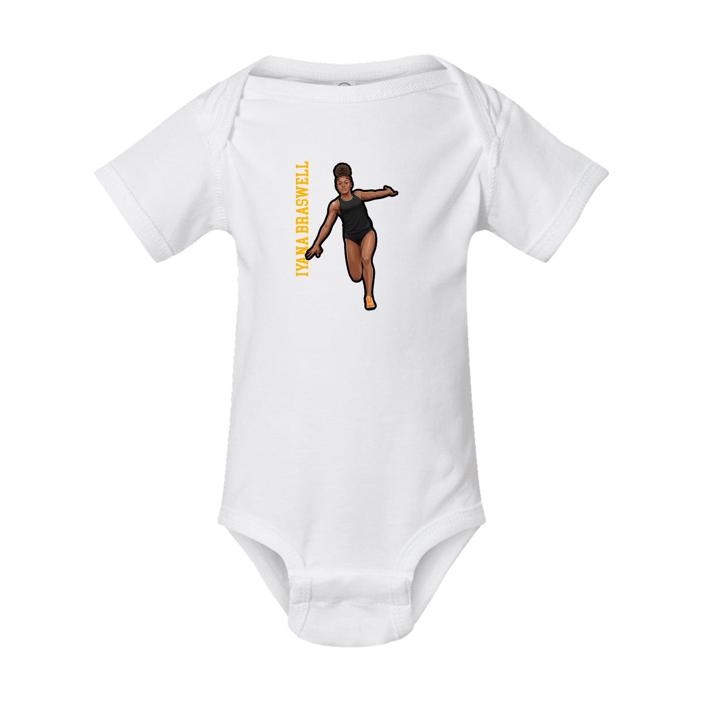 Baby Onesie — Name Vertical in White