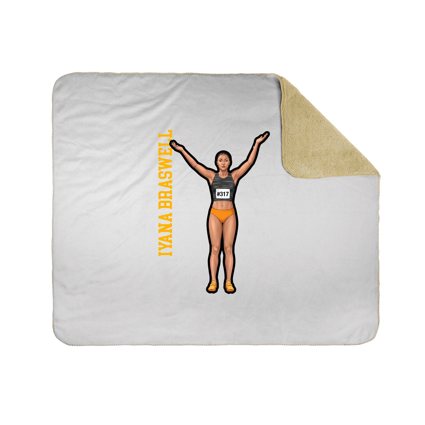 Throw Blanket — Name Vertical in White