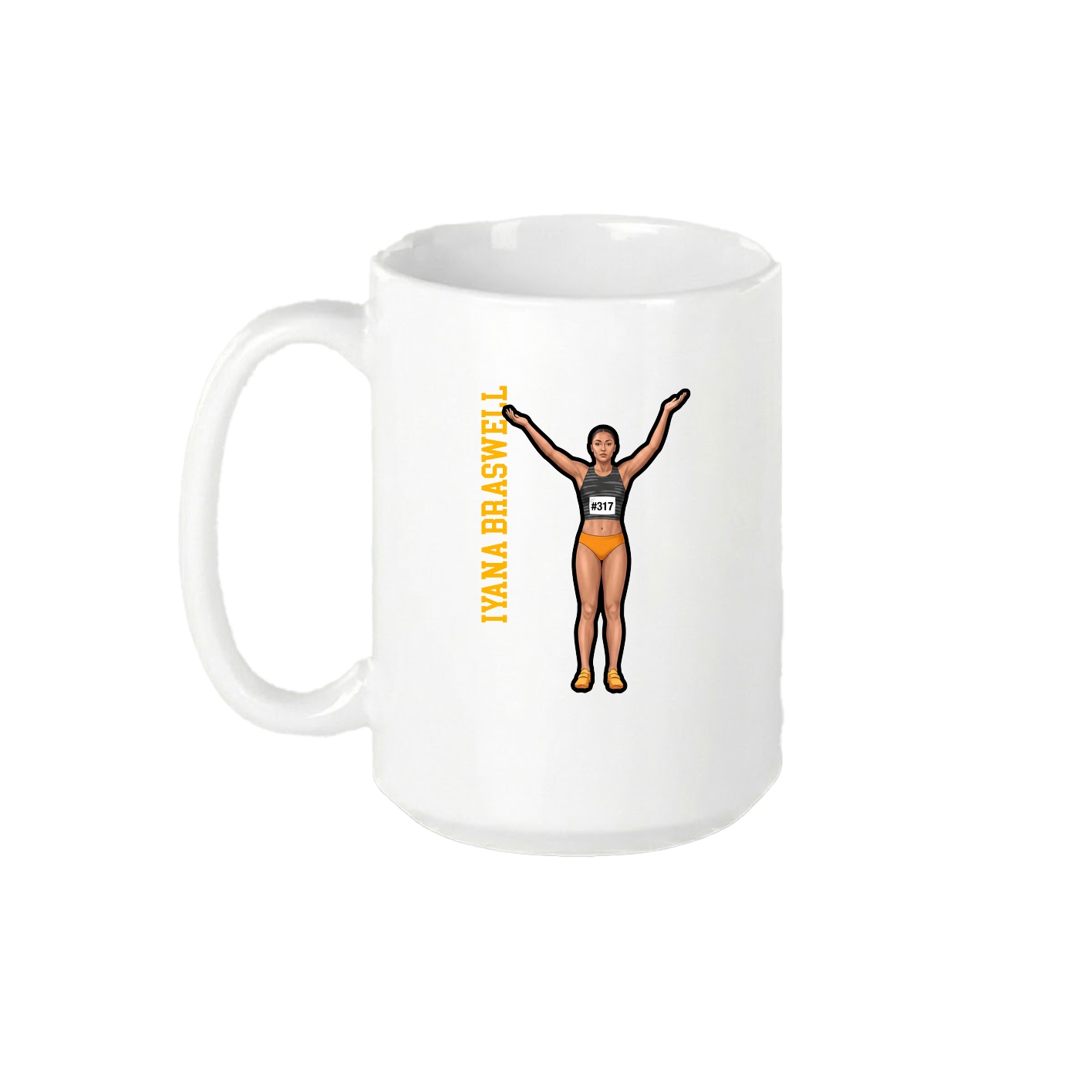 15oz Coffee Mug — Name Vertical in White