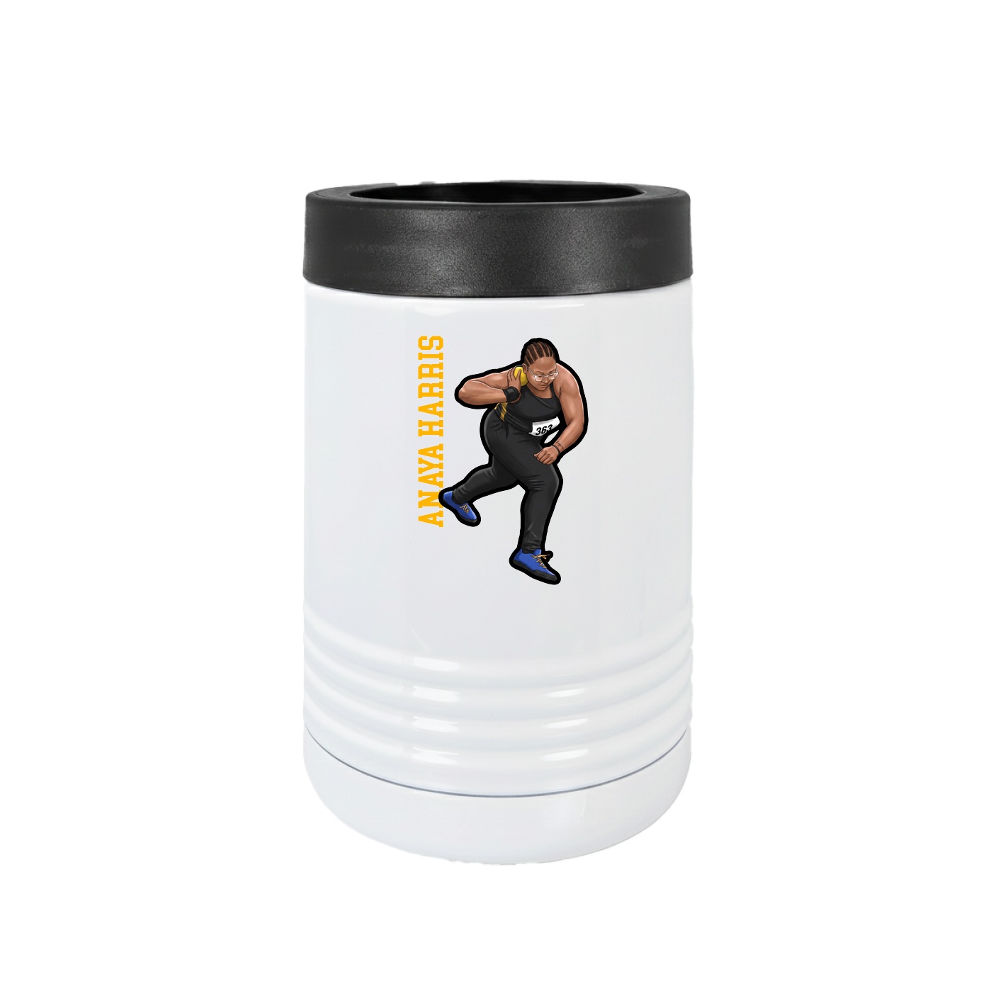 Beverage Holder — Name Vertical in White