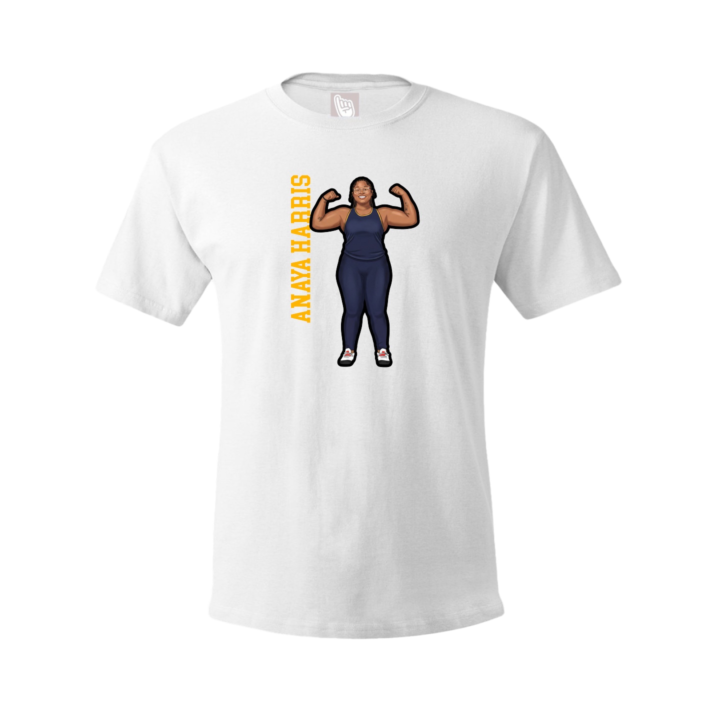 Tee — Name Vertical in White