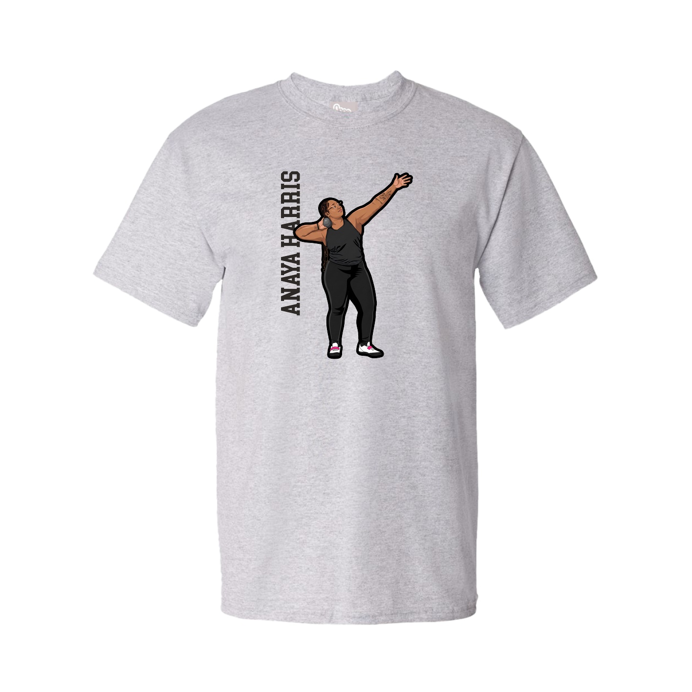 Youth Tee — Name Vertical in Grey