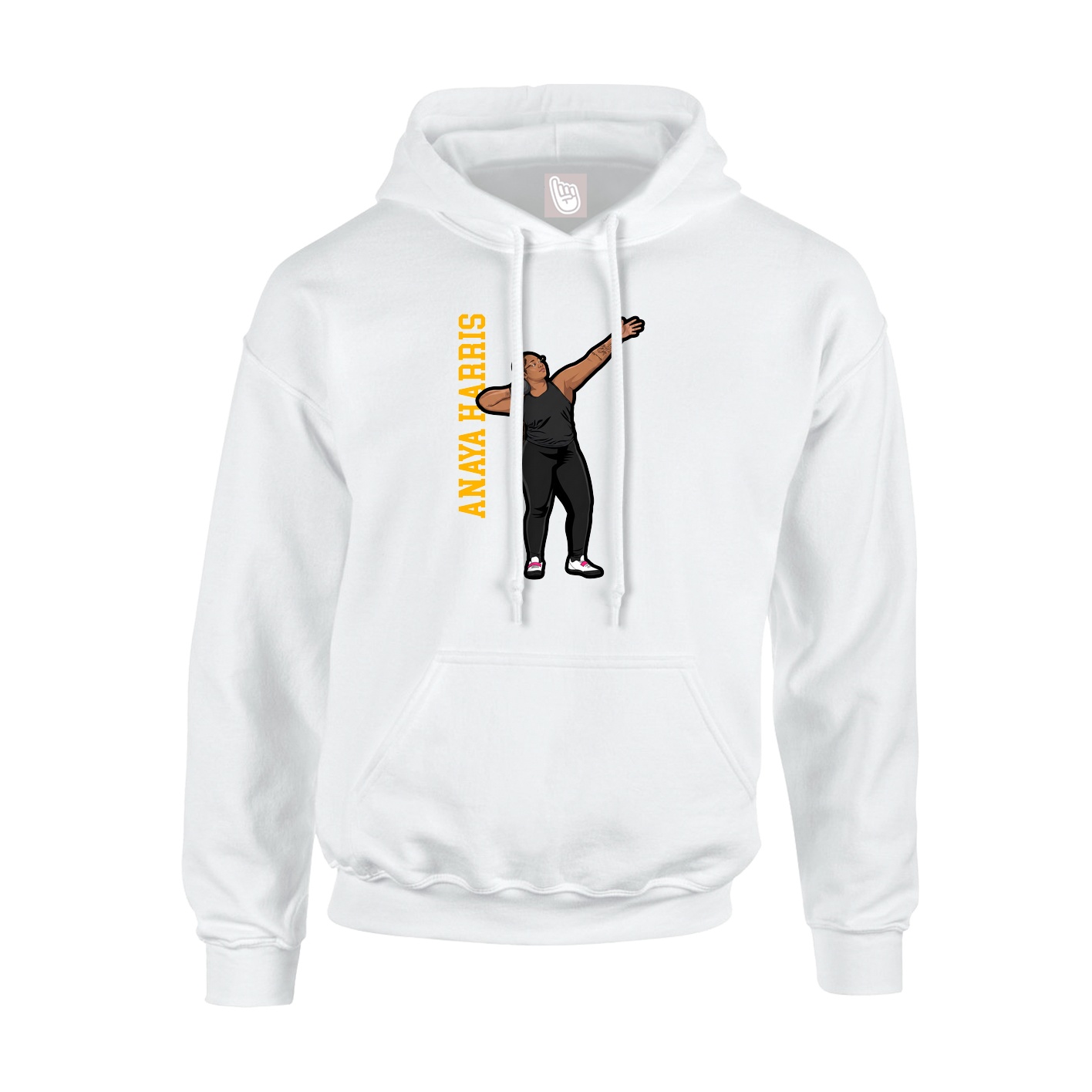 Youth Hoodie — Name Vertical in White