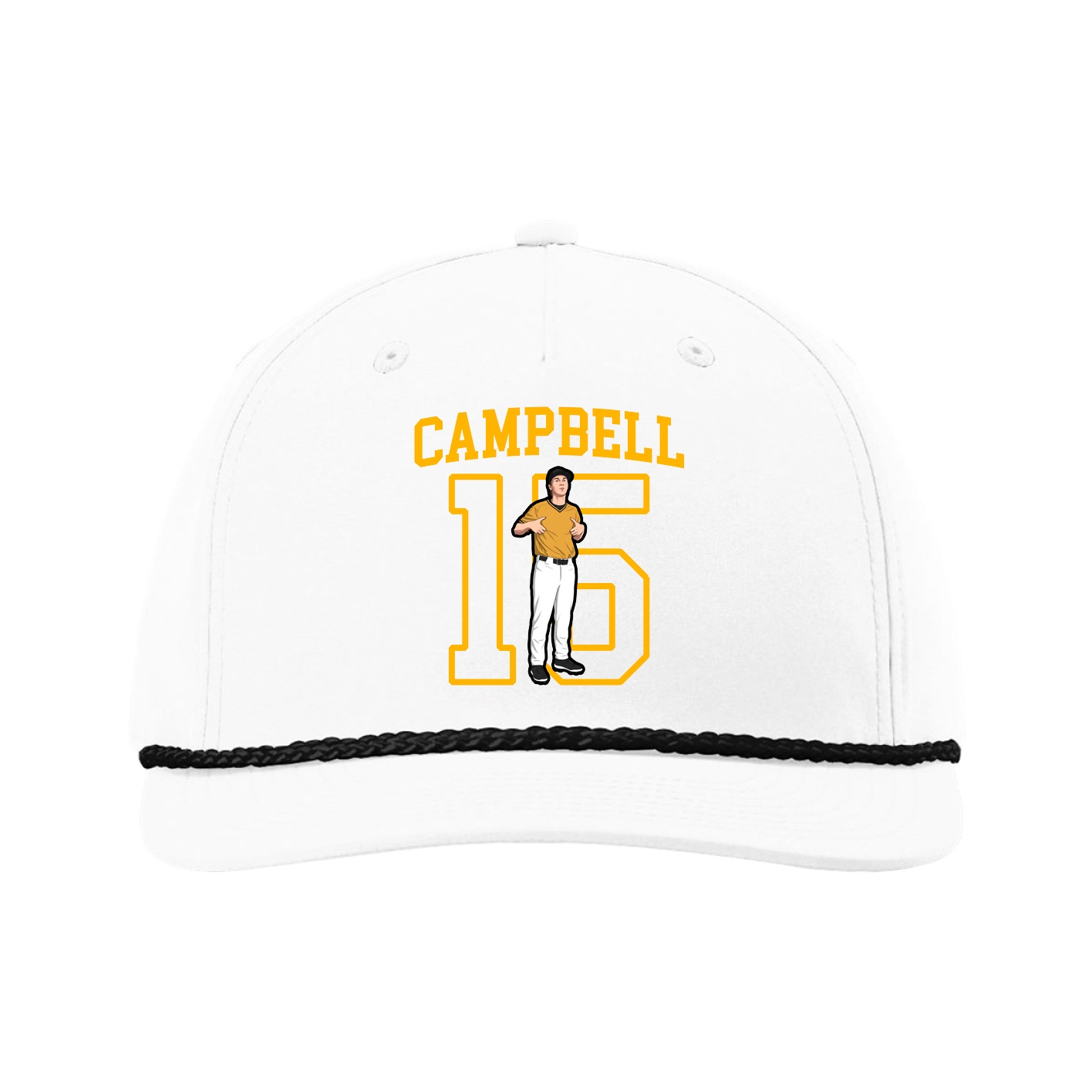 Five-Panel Classic Rope Cap — Shirsey in White
