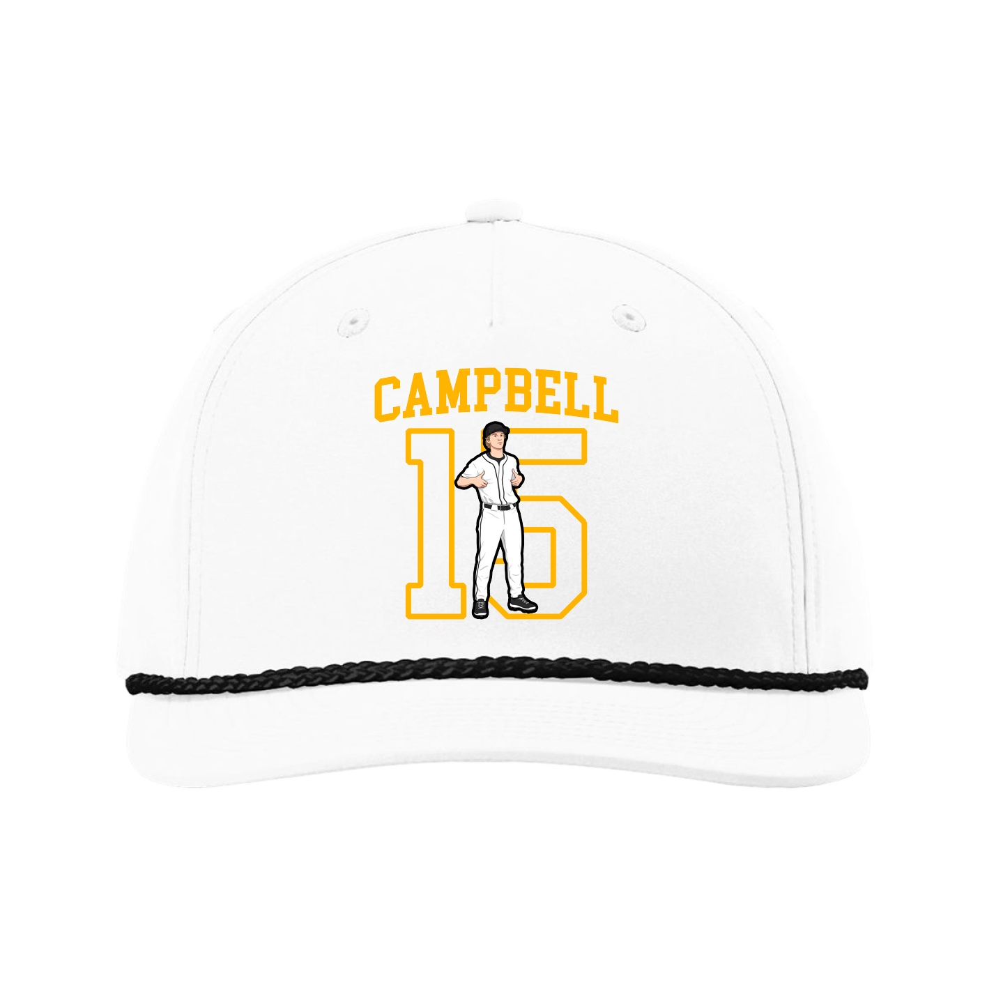 Five-Panel Classic Rope Cap — Shirsey in White
