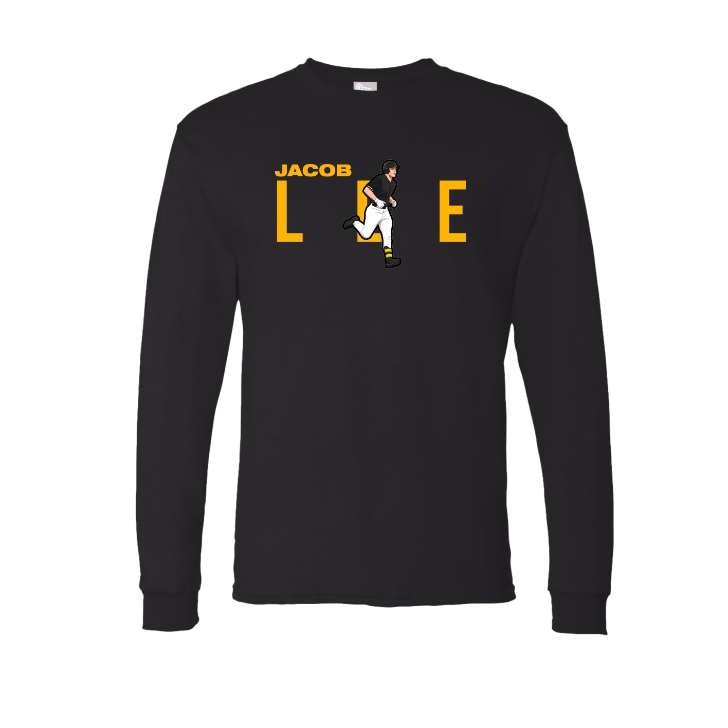 Long Sleeve Tee — Player Name in Black