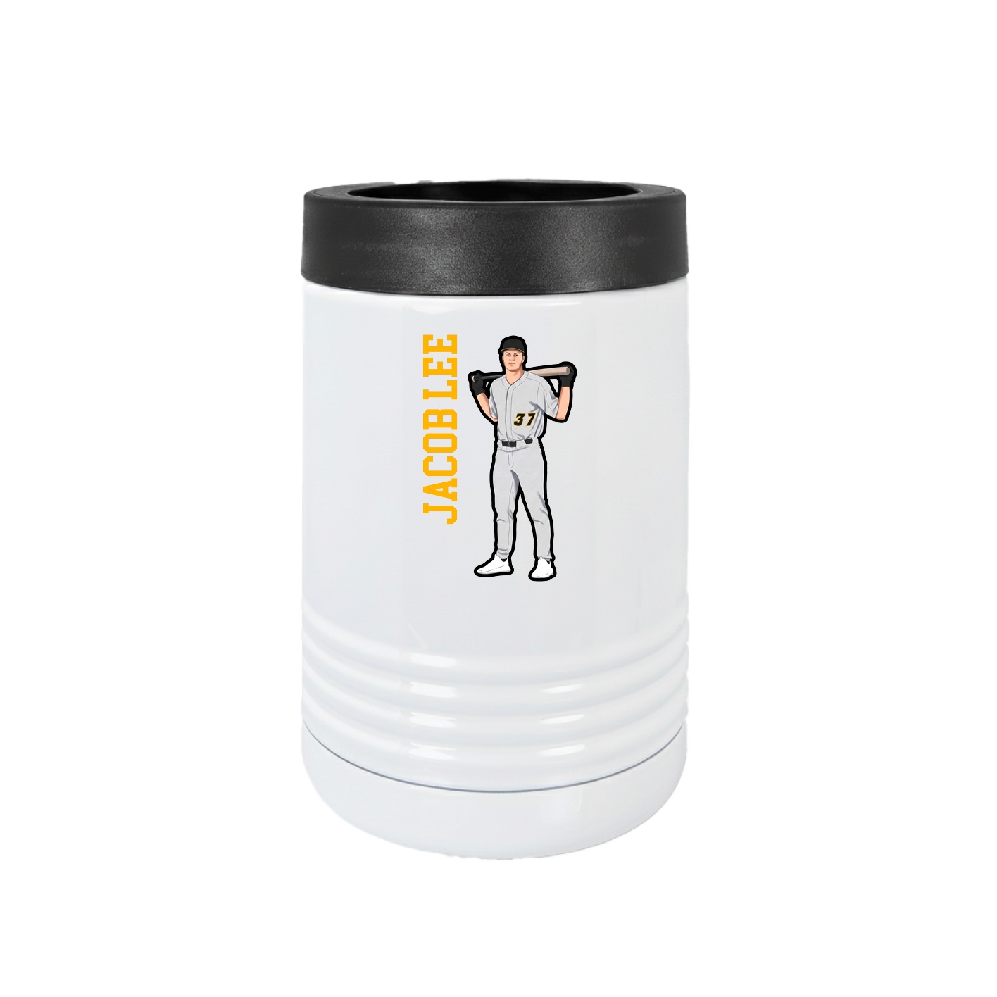 Beverage Holder — Name Vertical in White