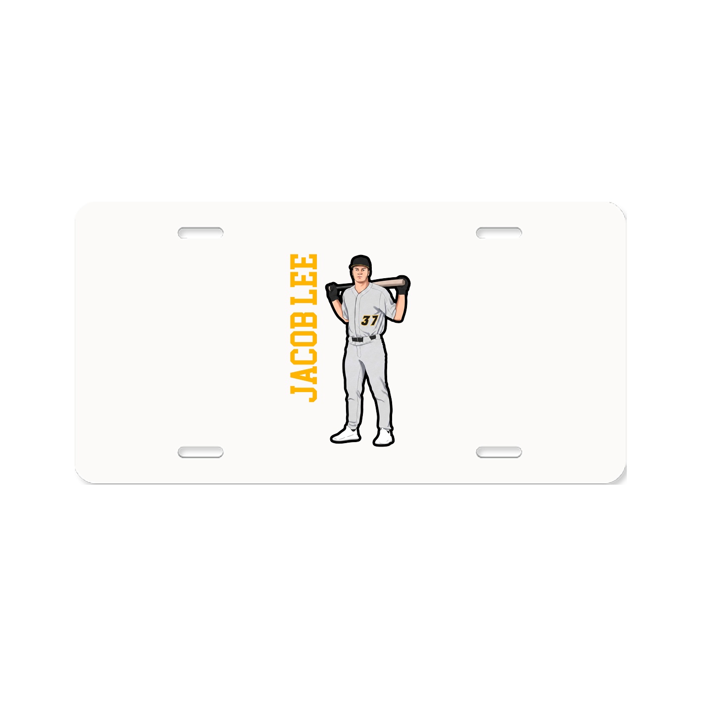 License Plate — Name Vertical in Classic