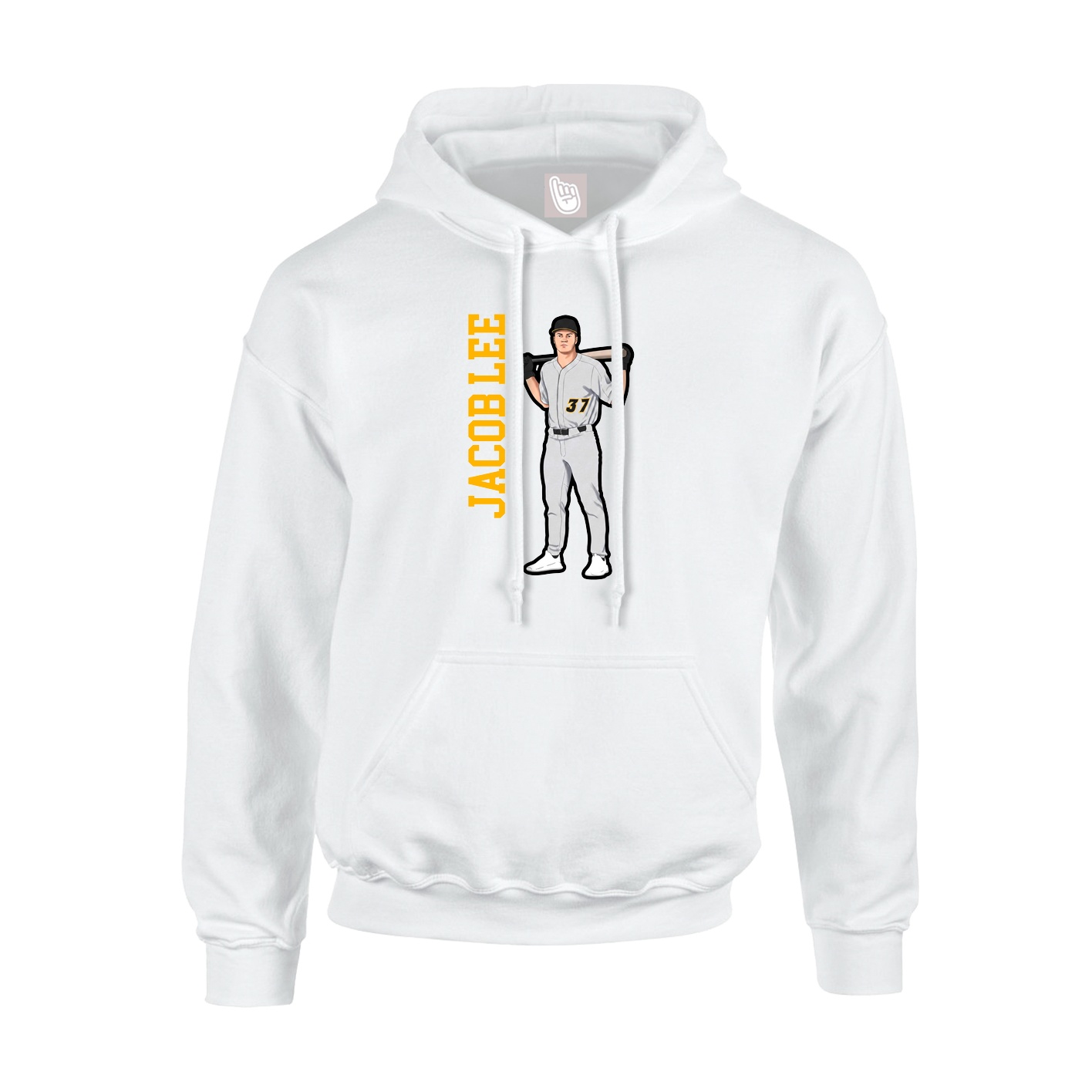 Hoodie — Name Vertical in White