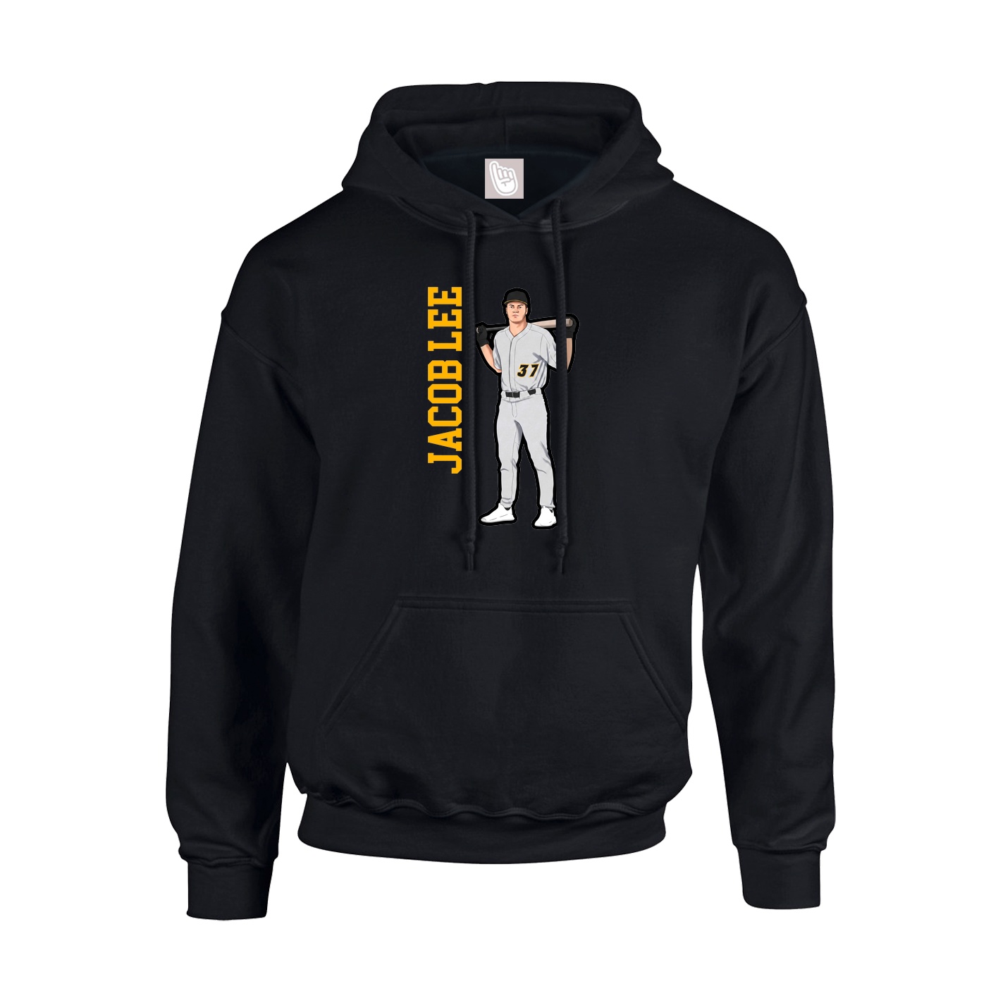 Youth Hoodie — Name Vertical in Black