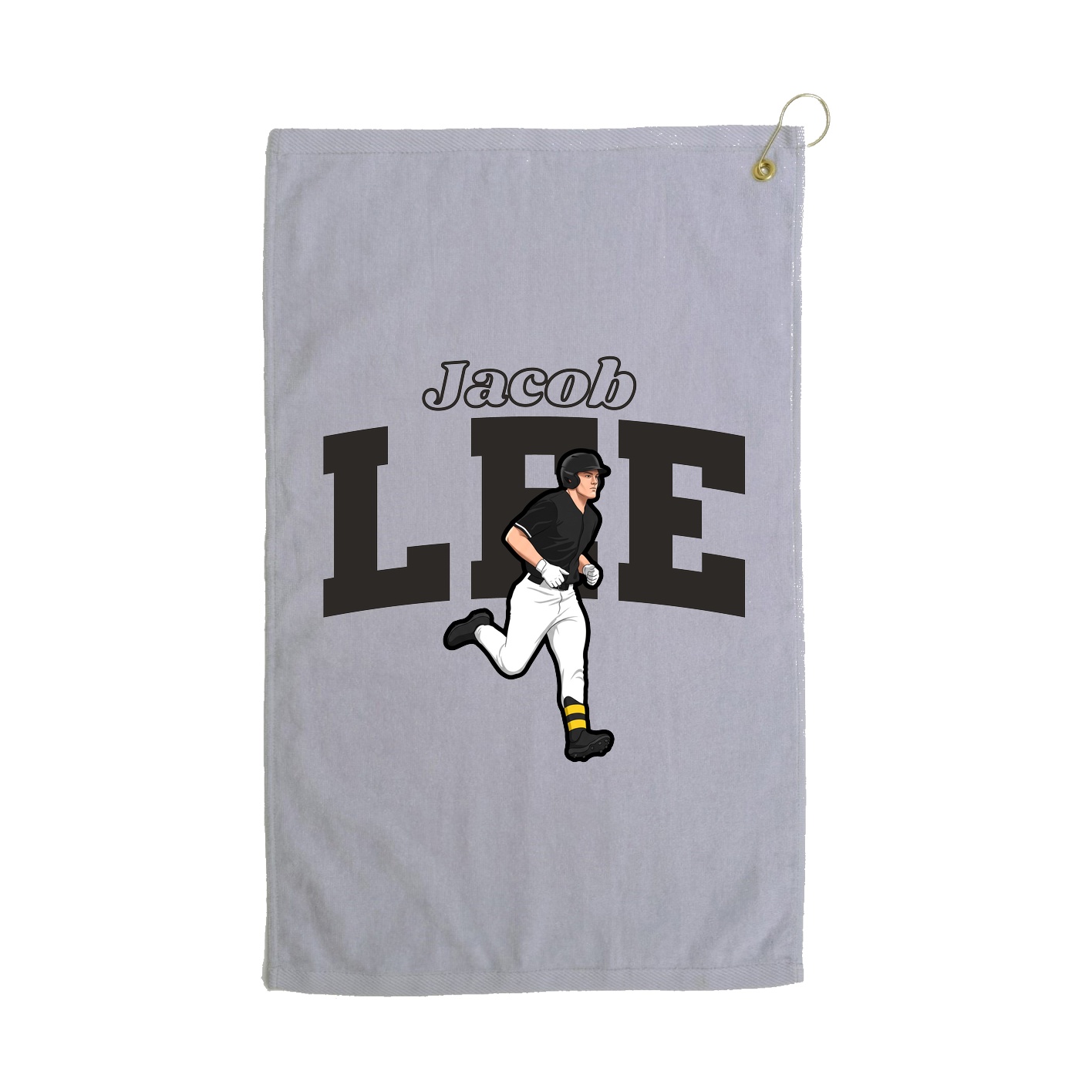 Golf Towel — Name Arch in Grey
