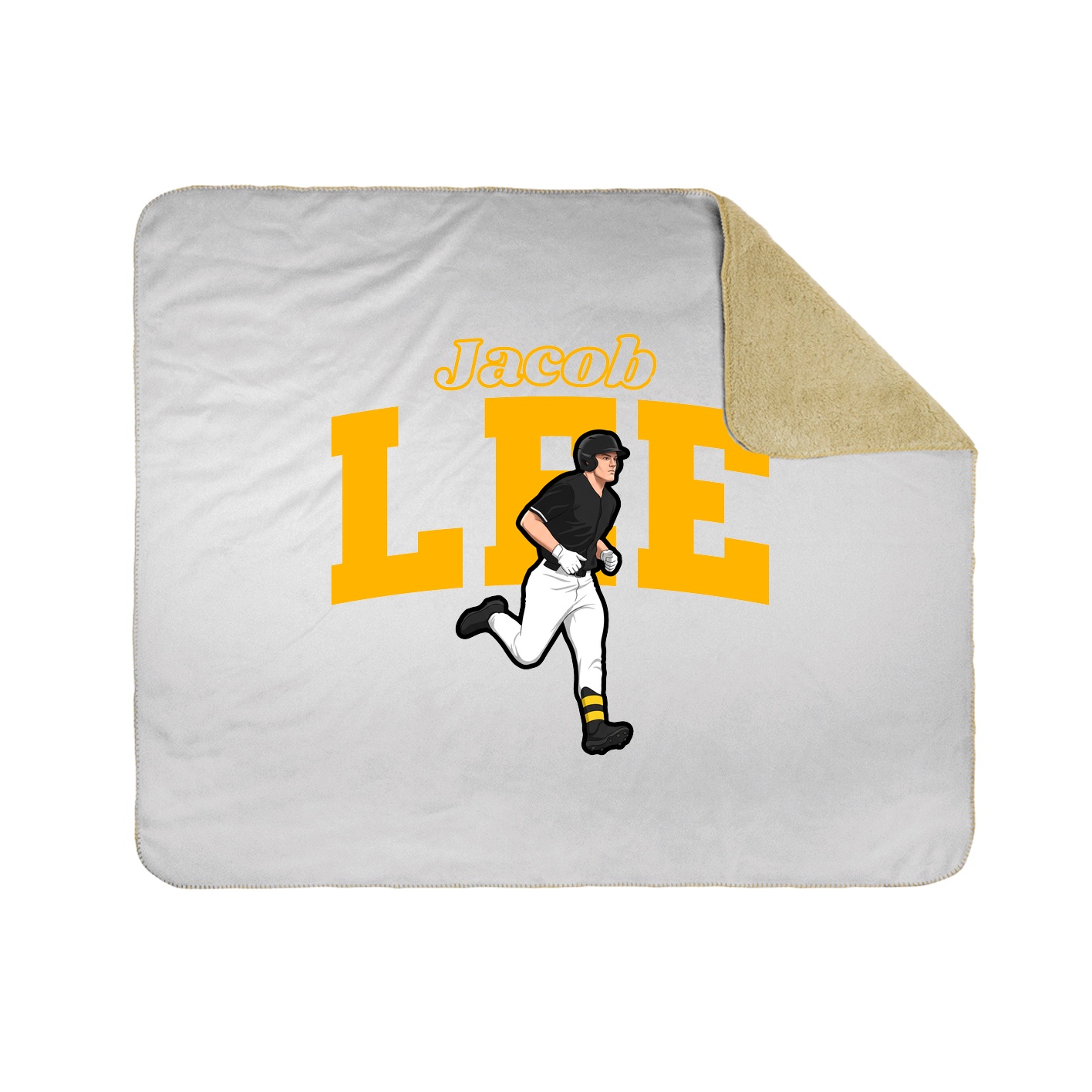Throw Blanket — Name Arch in White