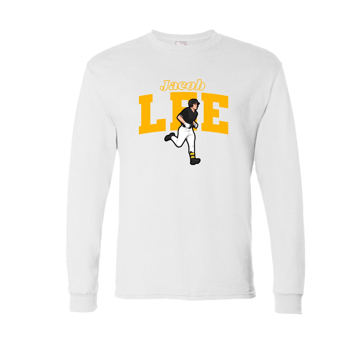 Long Sleeve Tee — Name Arch in White