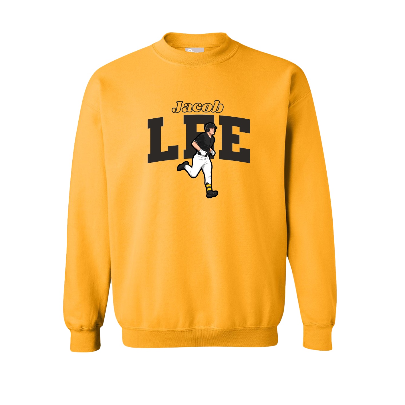 Fleece Crew — Name Arch in Gold