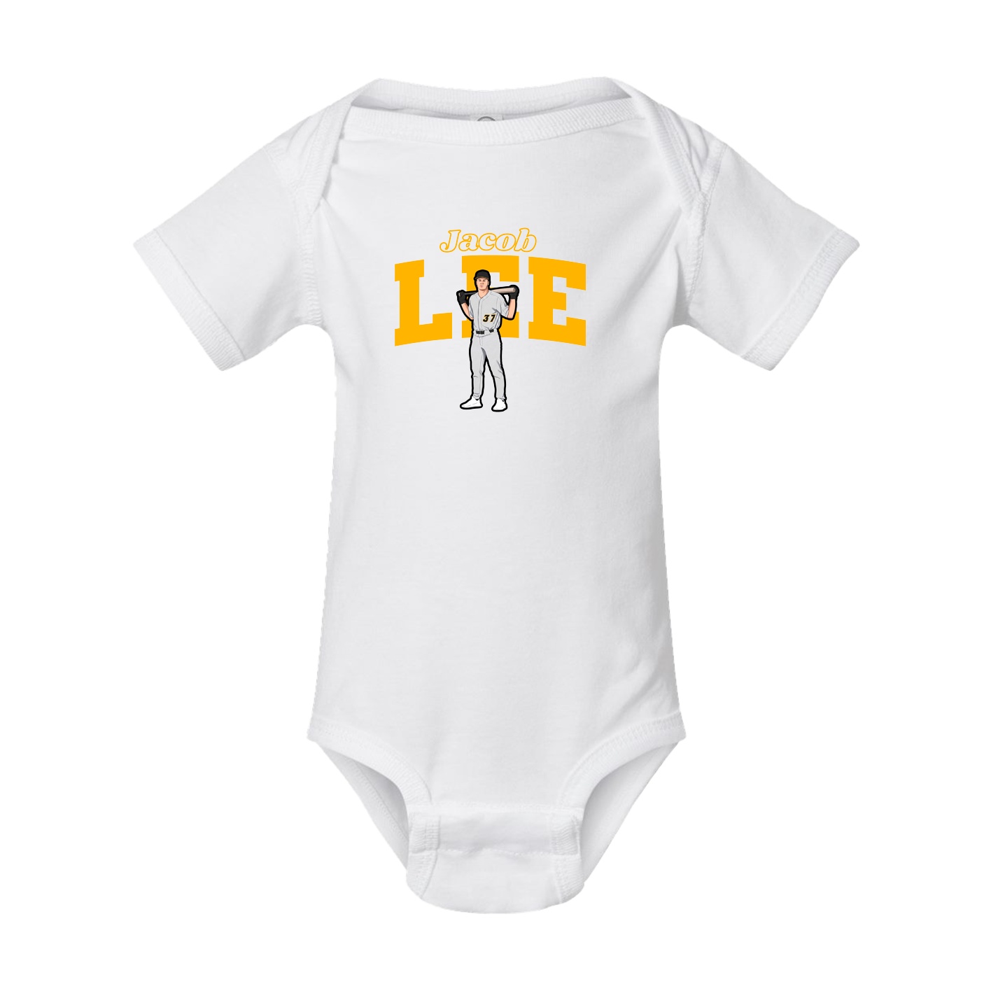 Baby Onesie — Name Arch in White