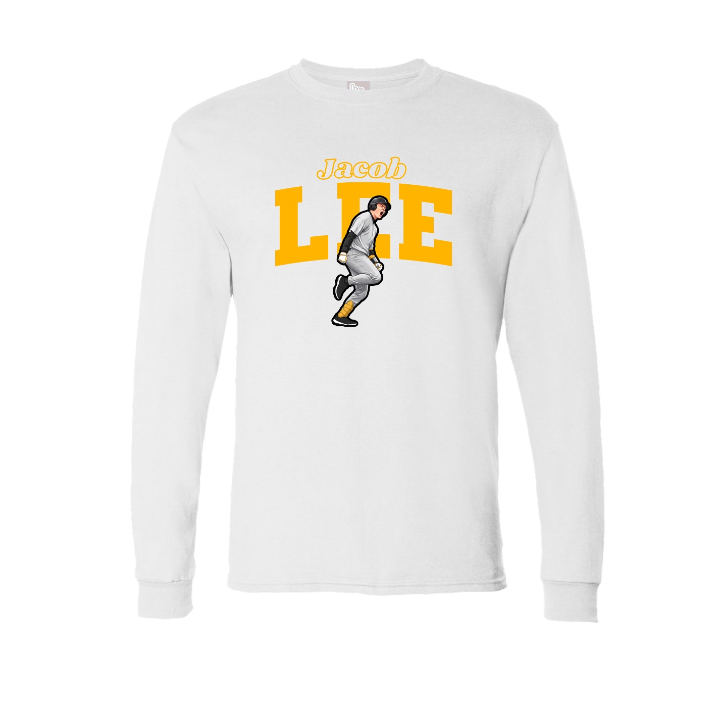 Long Sleeve Tee — Name Arch in White