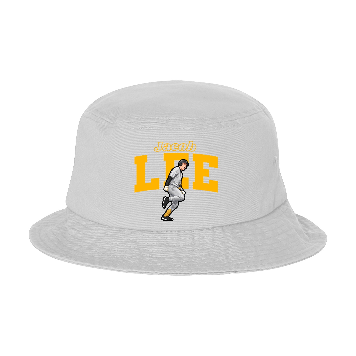 Bucket Cap — Name Arch in White