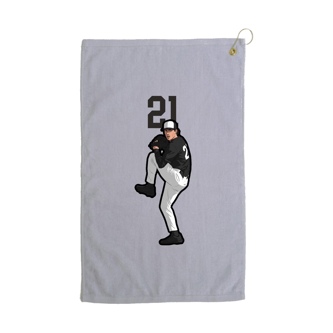 Golf Towel — Number Top in Grey