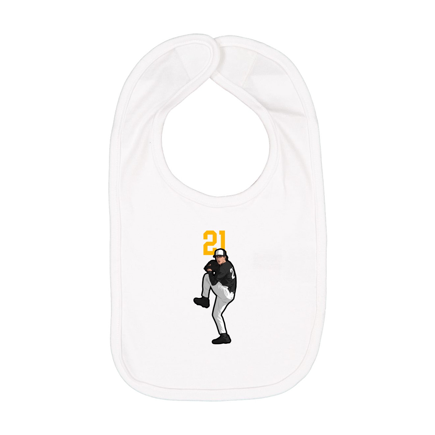 Infant Bib — Number Top in White