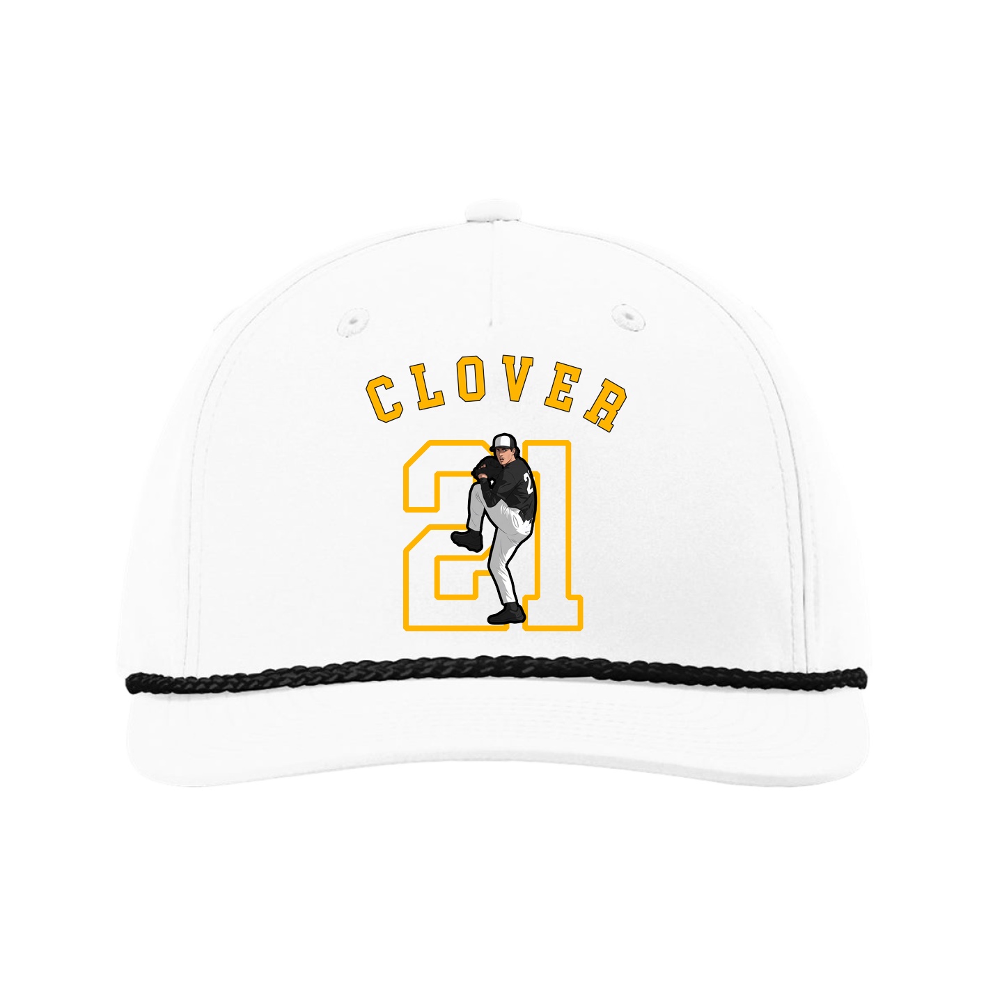 Five-Panel Classic Rope Cap — Shirsey Arch in White