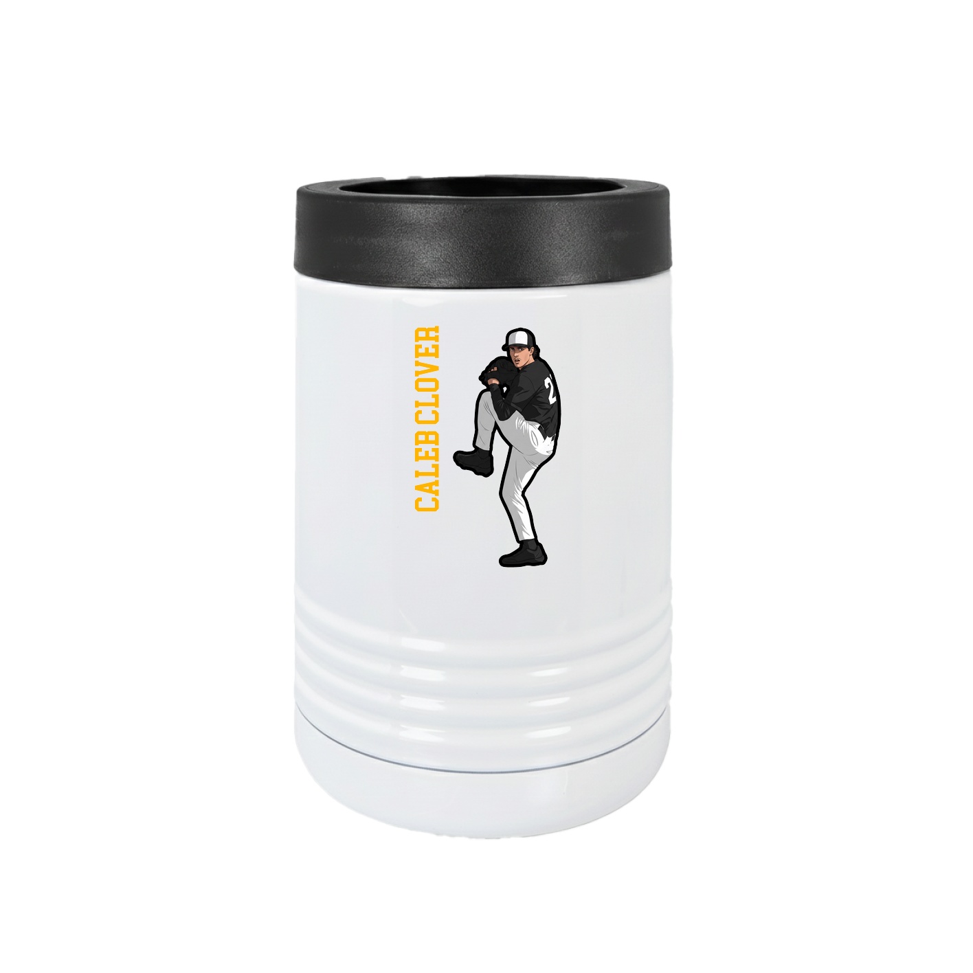 Beverage Holder — Name Vertical in White