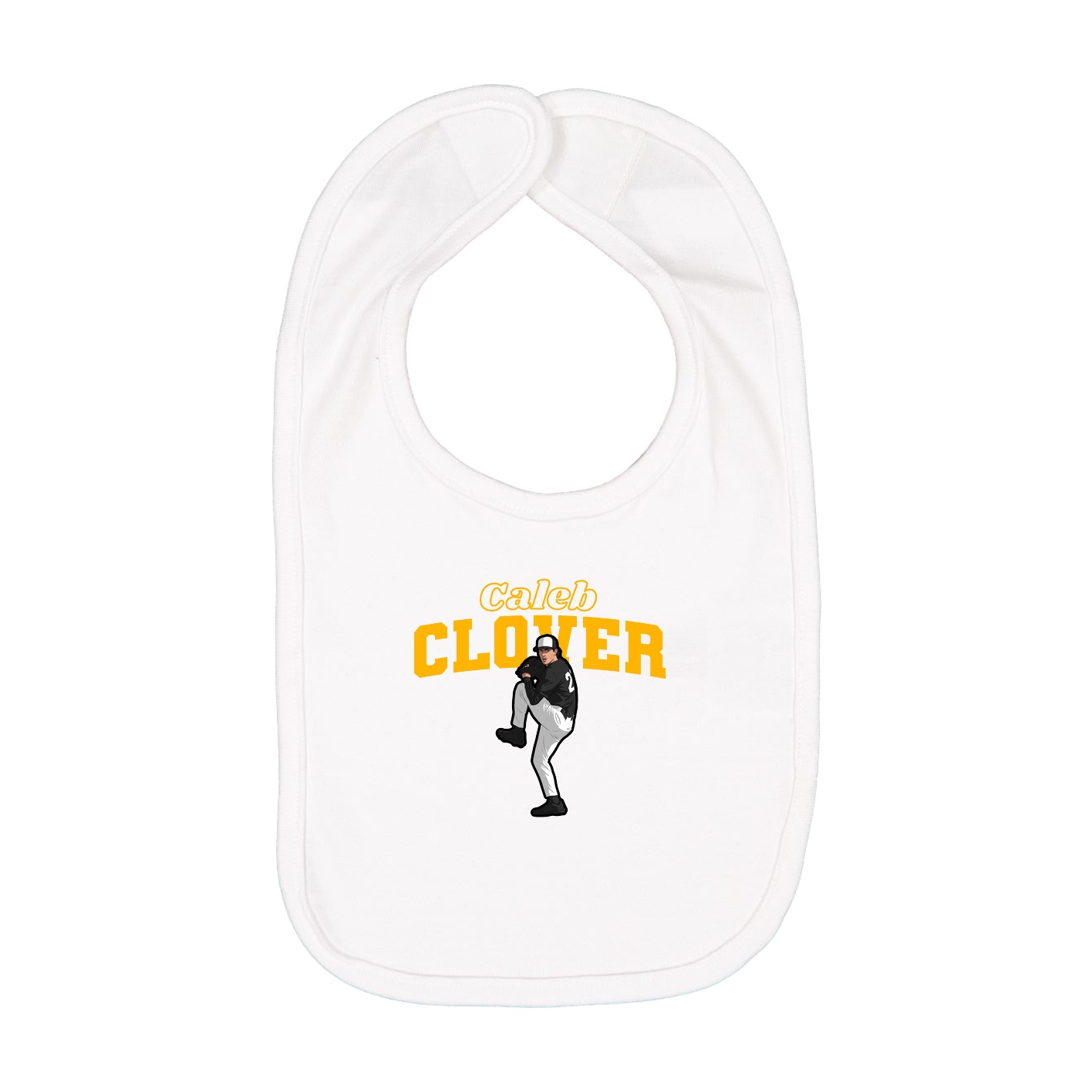 Infant Bib — Name Arch in White