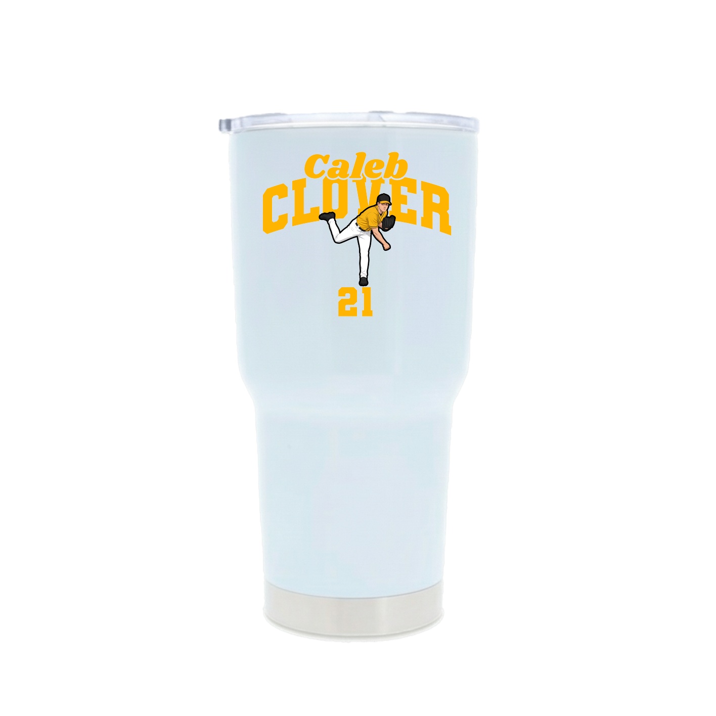 30oz Stainless Steel Tumbler — Signature Arch in White